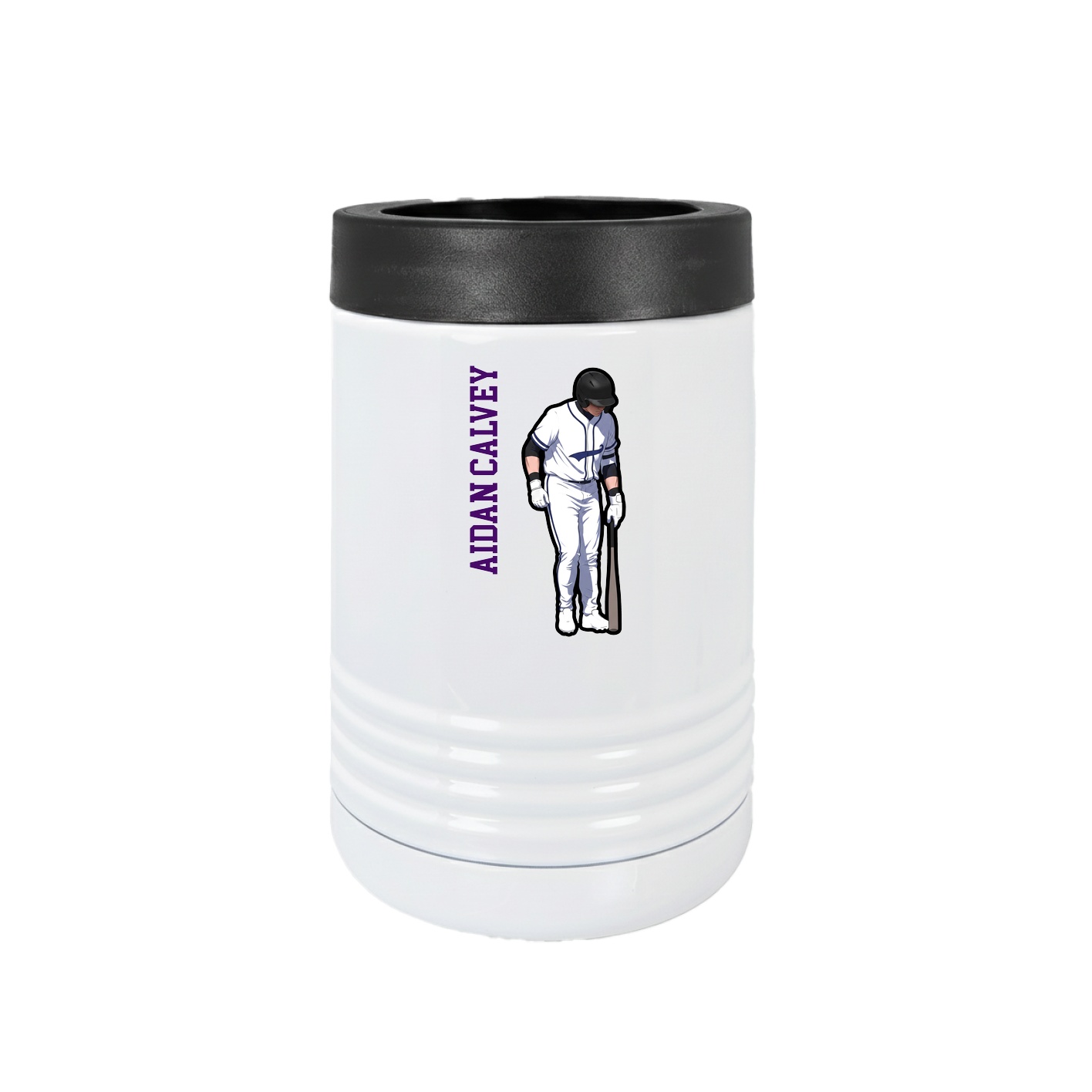 Beverage Holder — Name Vertical in White