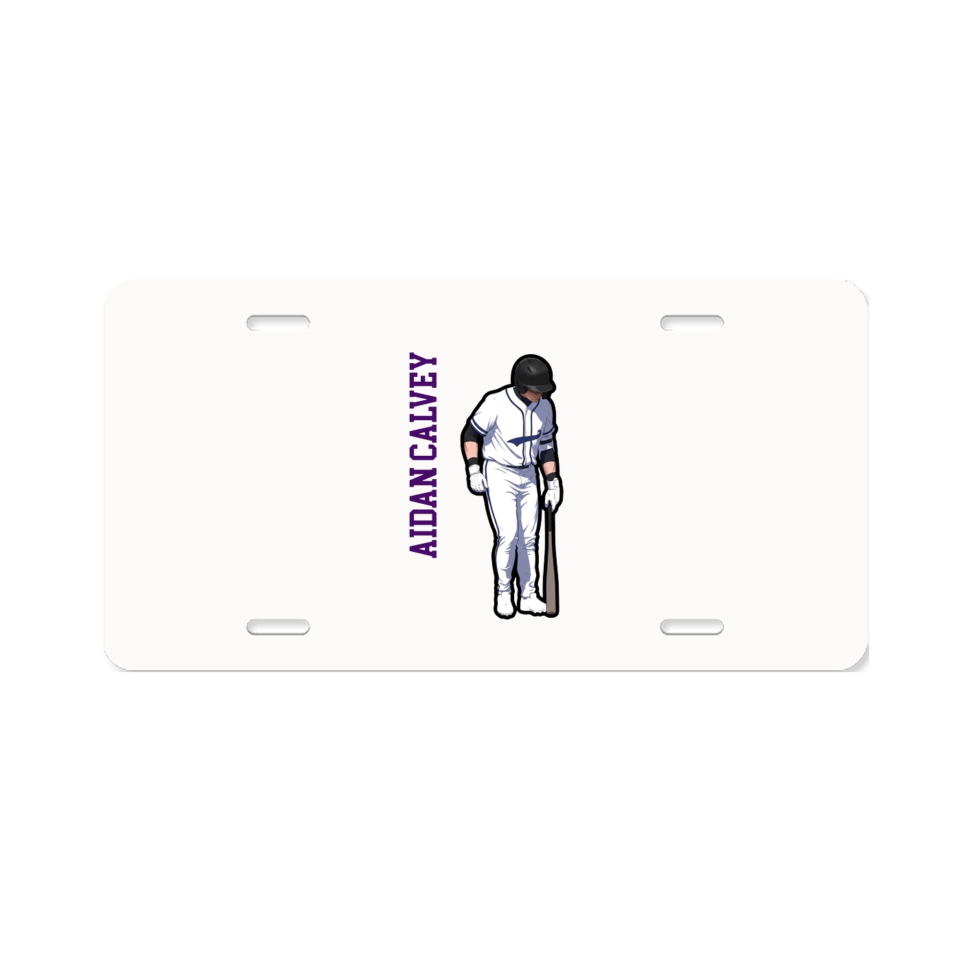 License Plate — Name Vertical in Classic