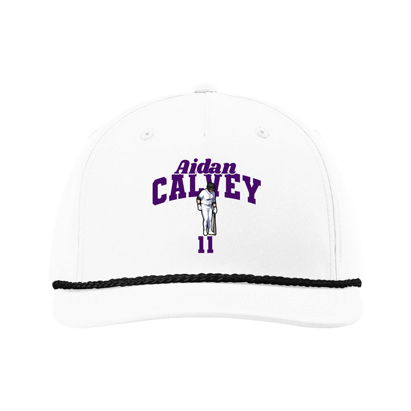 Five-Panel Classic Rope Cap — Signature Arch in White