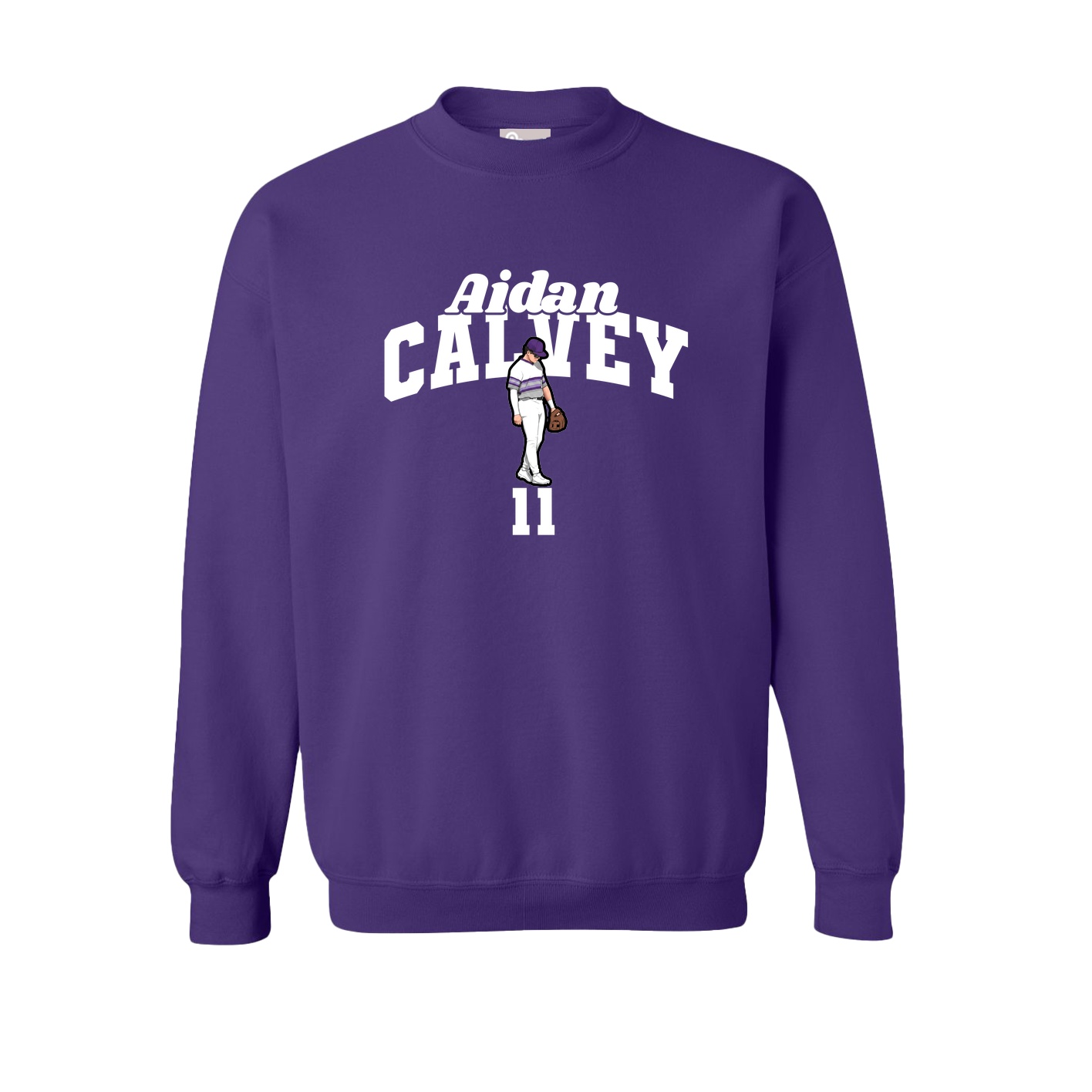Fleece Crew — Signature Arch in Purple