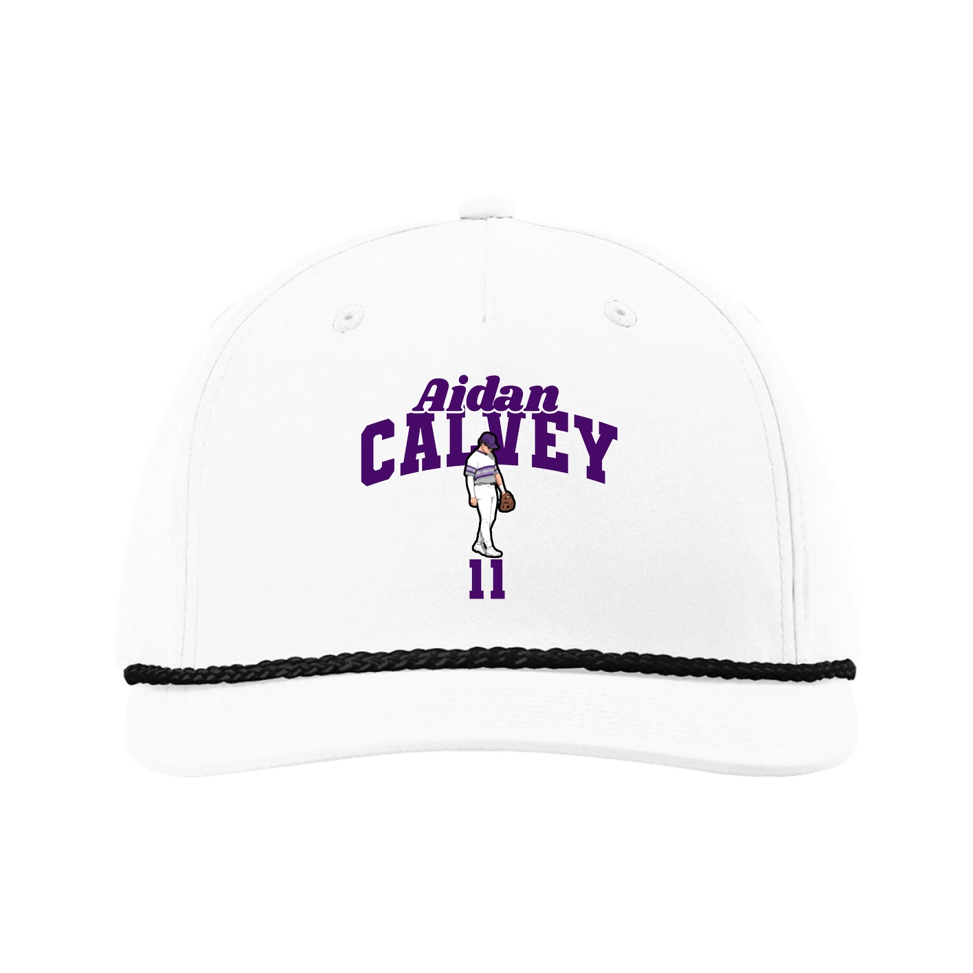 Five-Panel Classic Rope Cap — Signature Arch in White