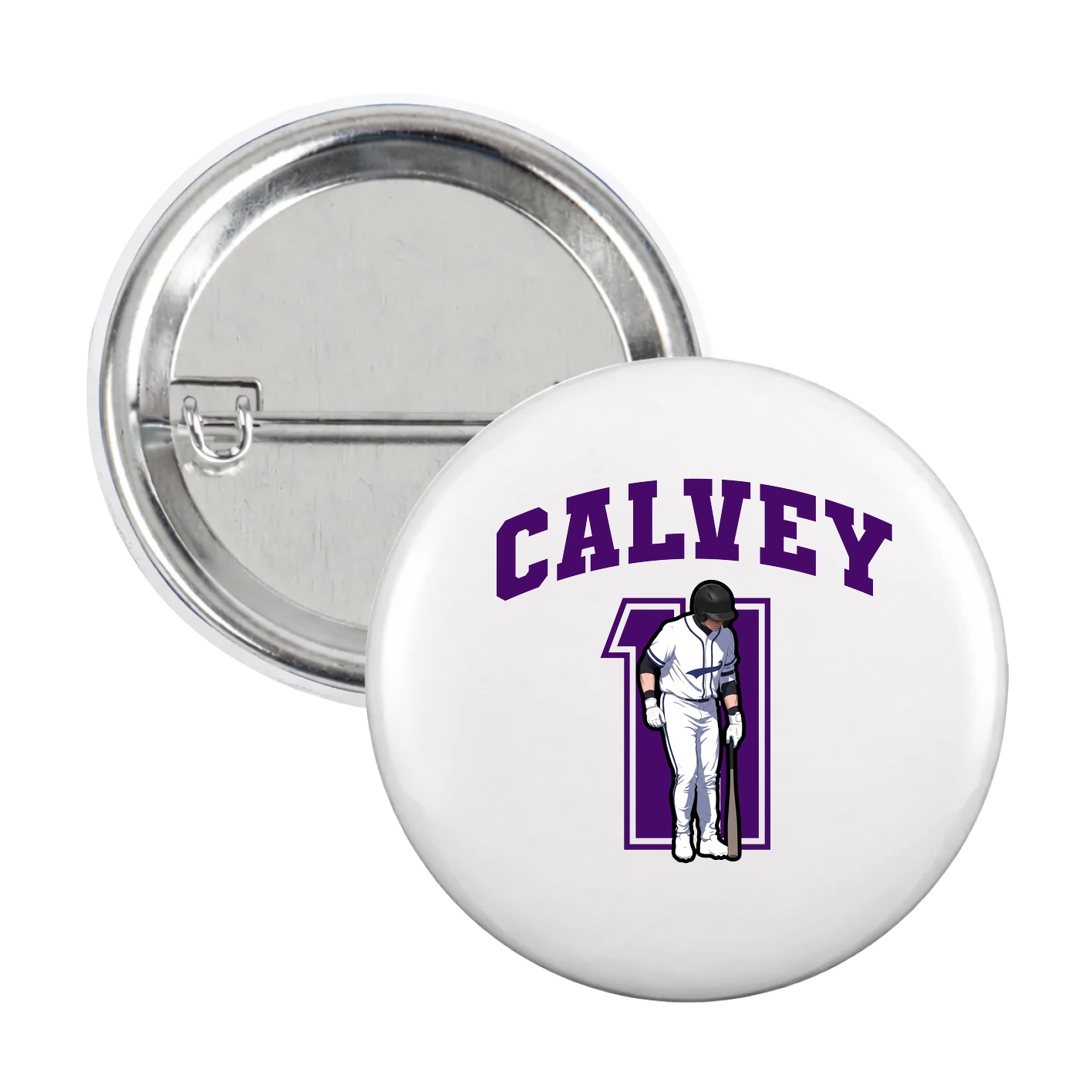 Game Day Button — Number in White