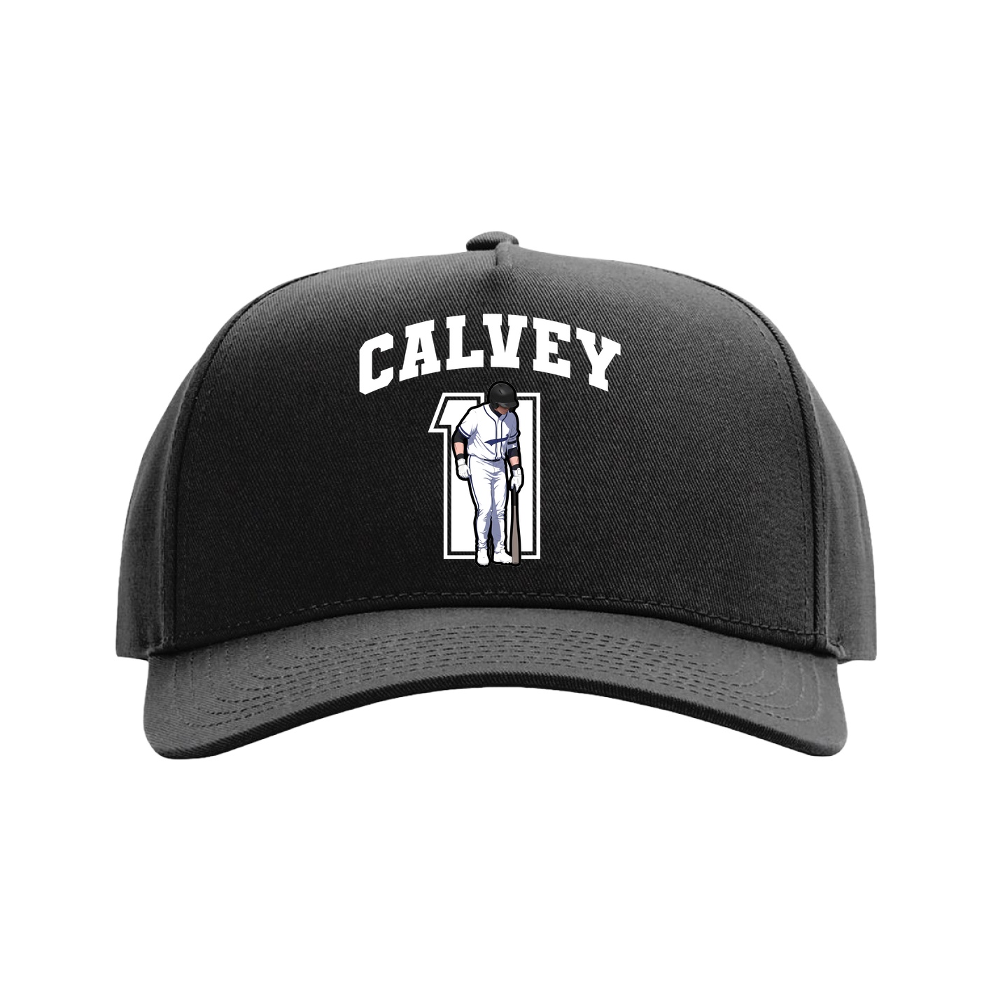 Full Fabric Five-Panel Champ Cap — Number in Black