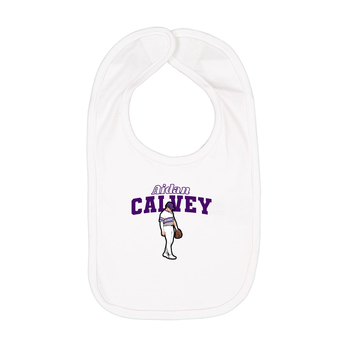 Infant Bib — Name Arch in White