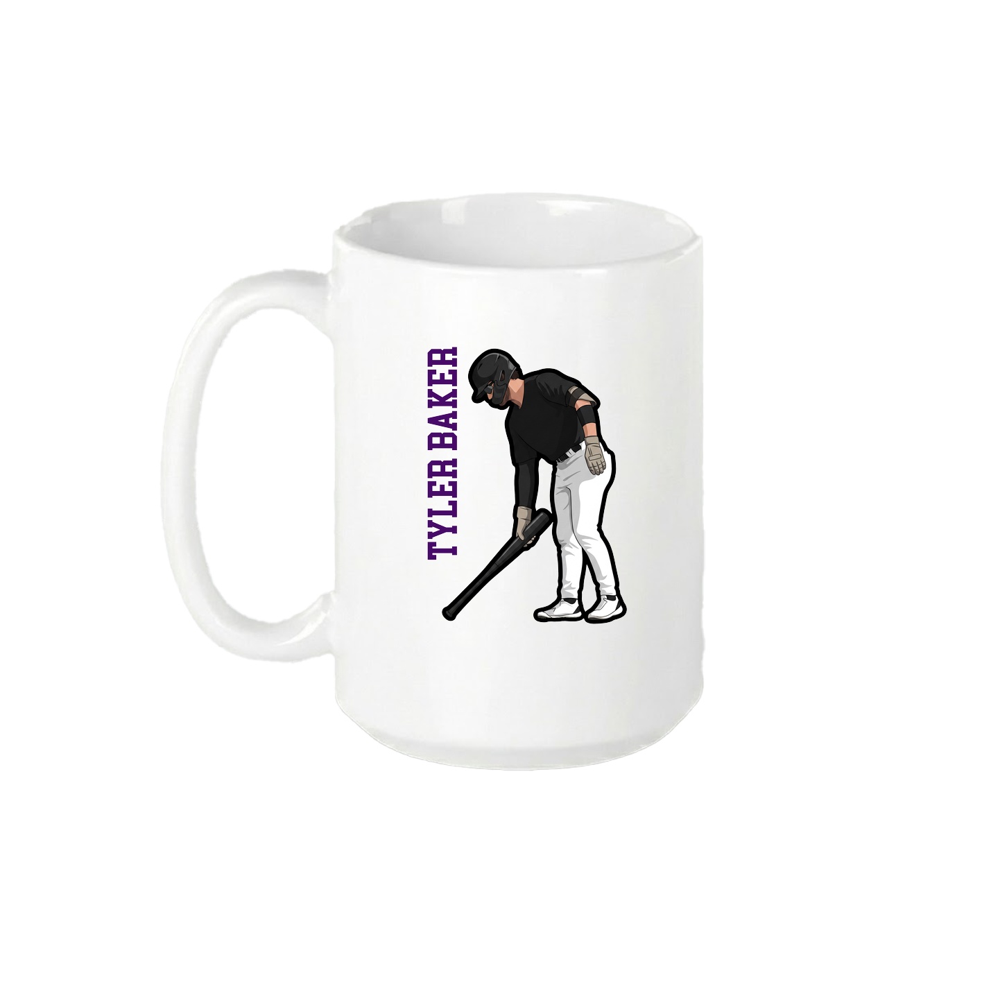 15oz Coffee Mug — Name Vertical in White
