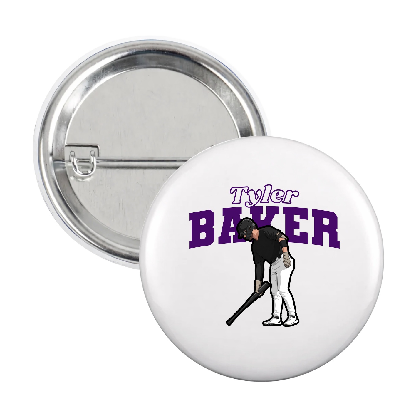 Game Day Button — Name Arch in White