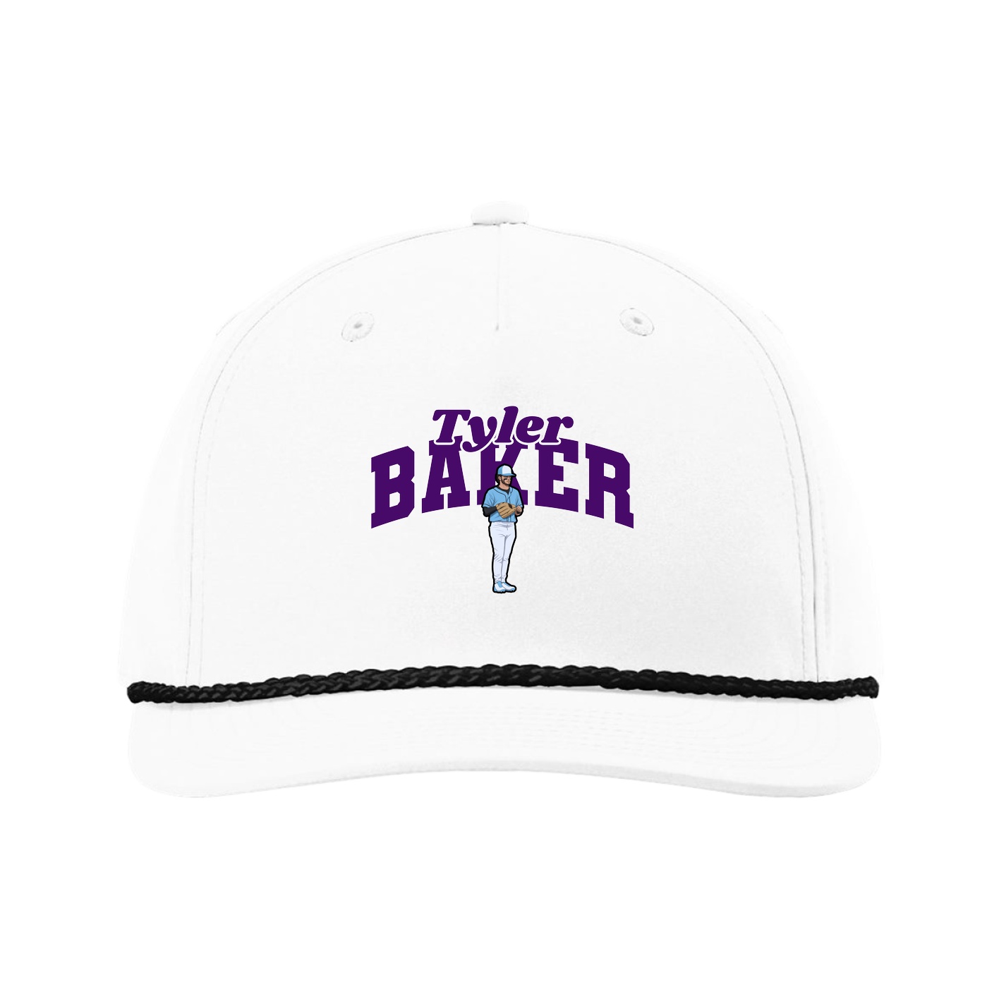 Five-Panel Classic Rope Cap — Signature Arch in White