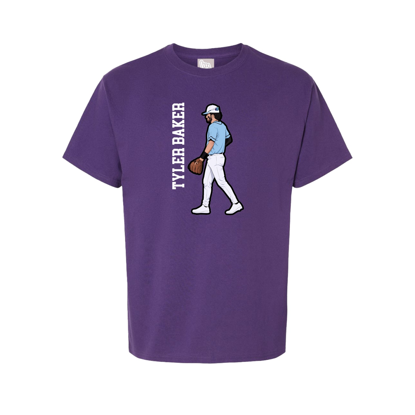 Youth Tee — Name Vertical in Purple