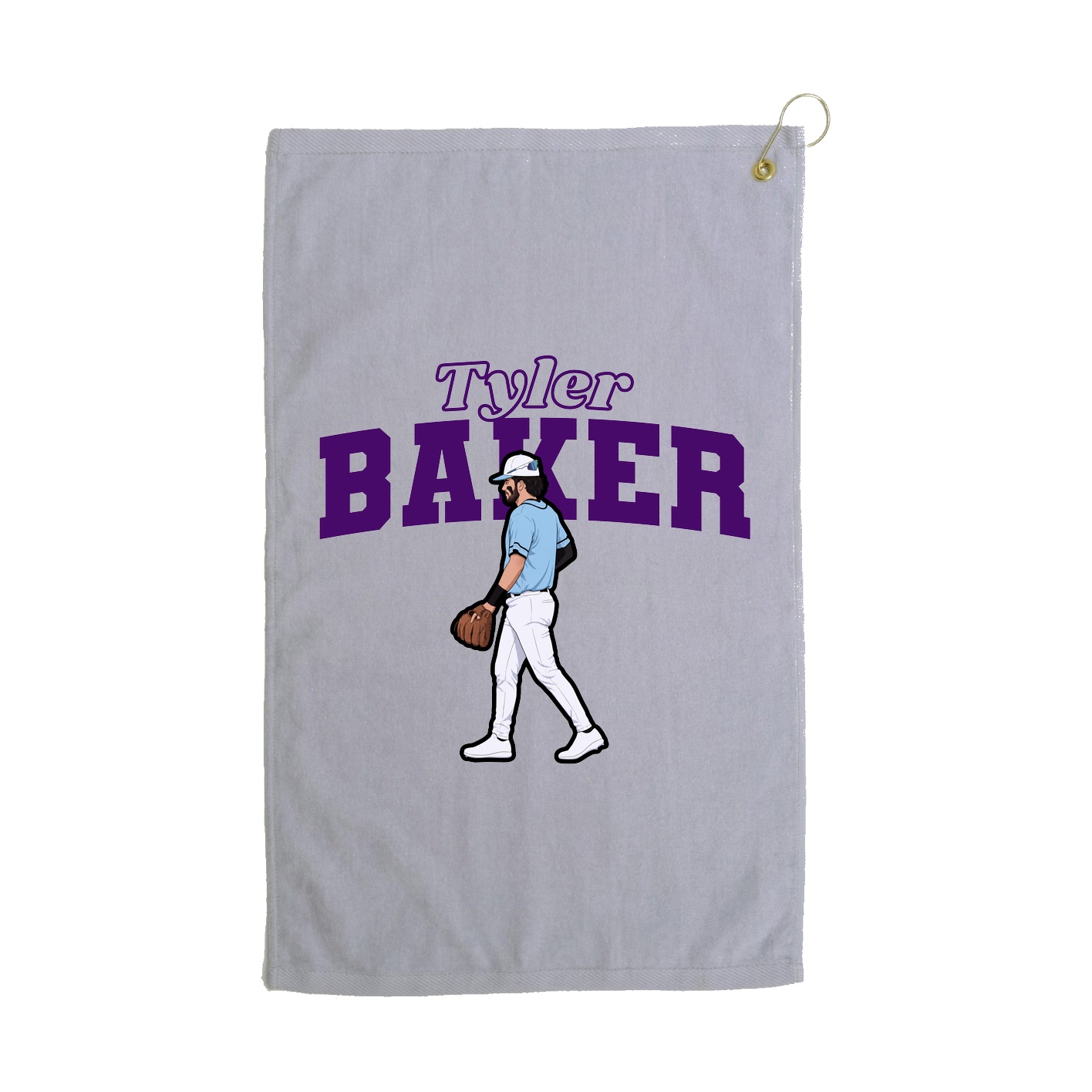 Golf Towel — Name Arch in Grey