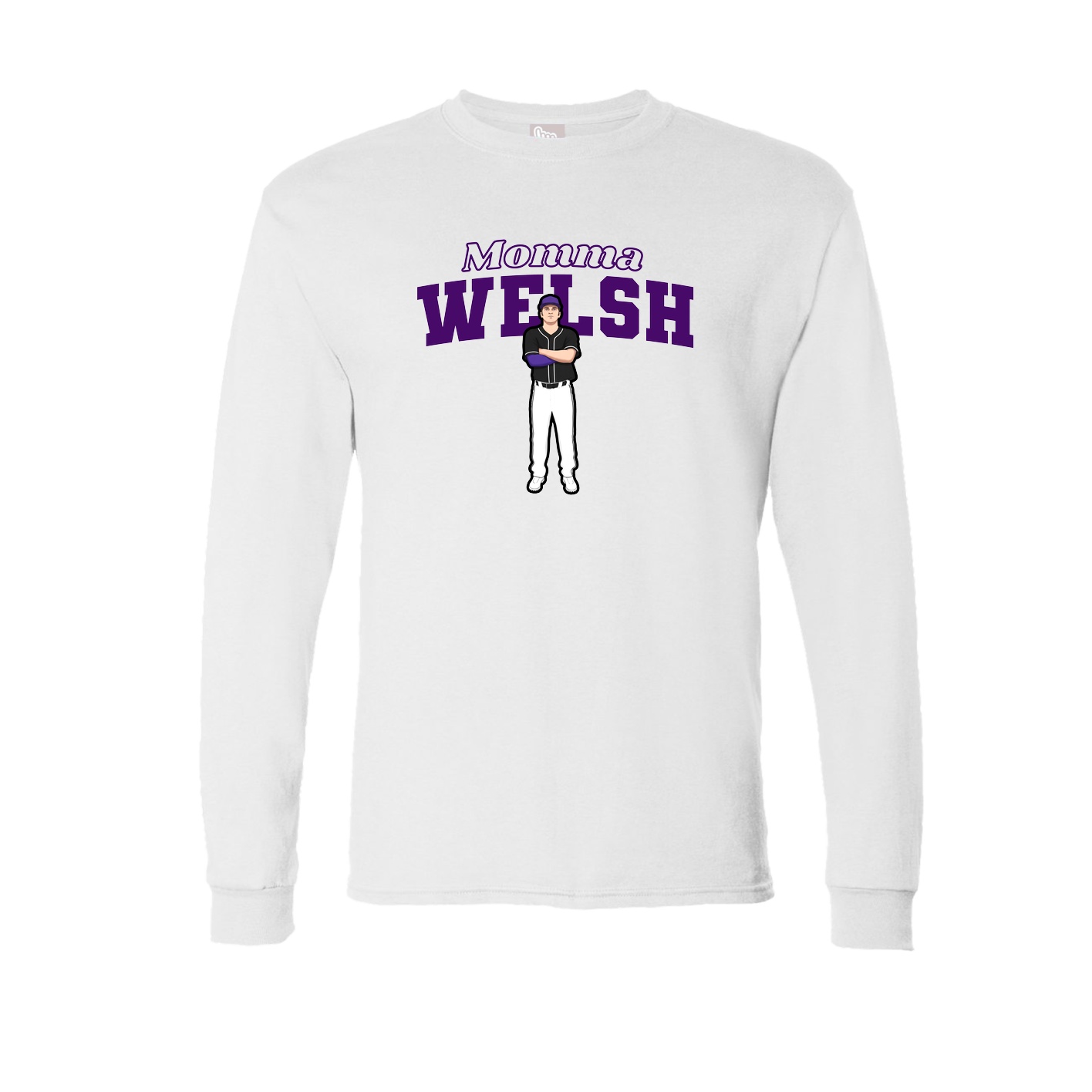 Long Sleeve Tee — Mothers Day Block in White