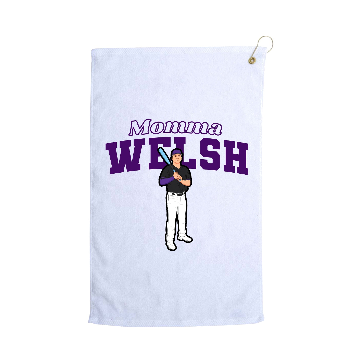 Golf Towel — Mothers Day Block in White