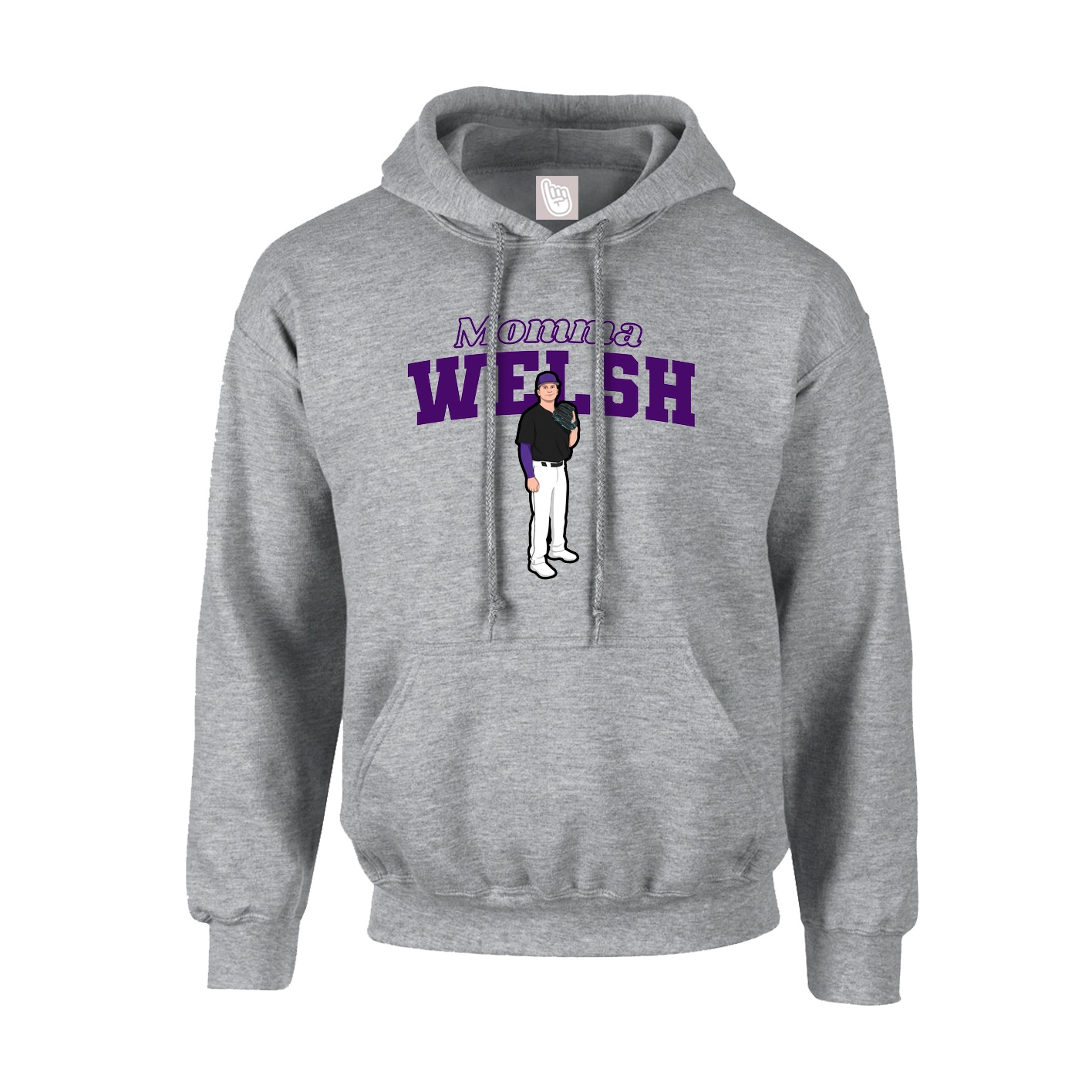 Youth Hoodie — Mothers Day Block in Grey