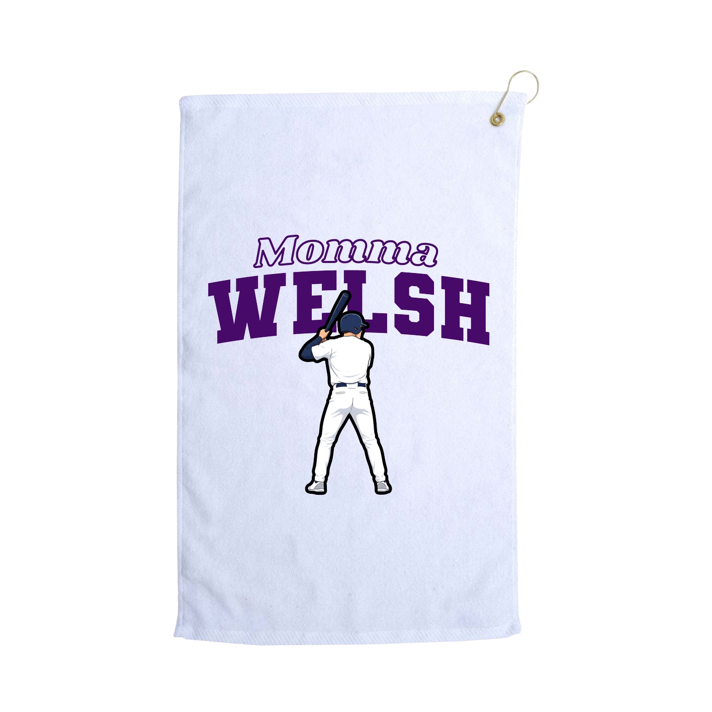 Golf Towel — Mothers Day Block in White