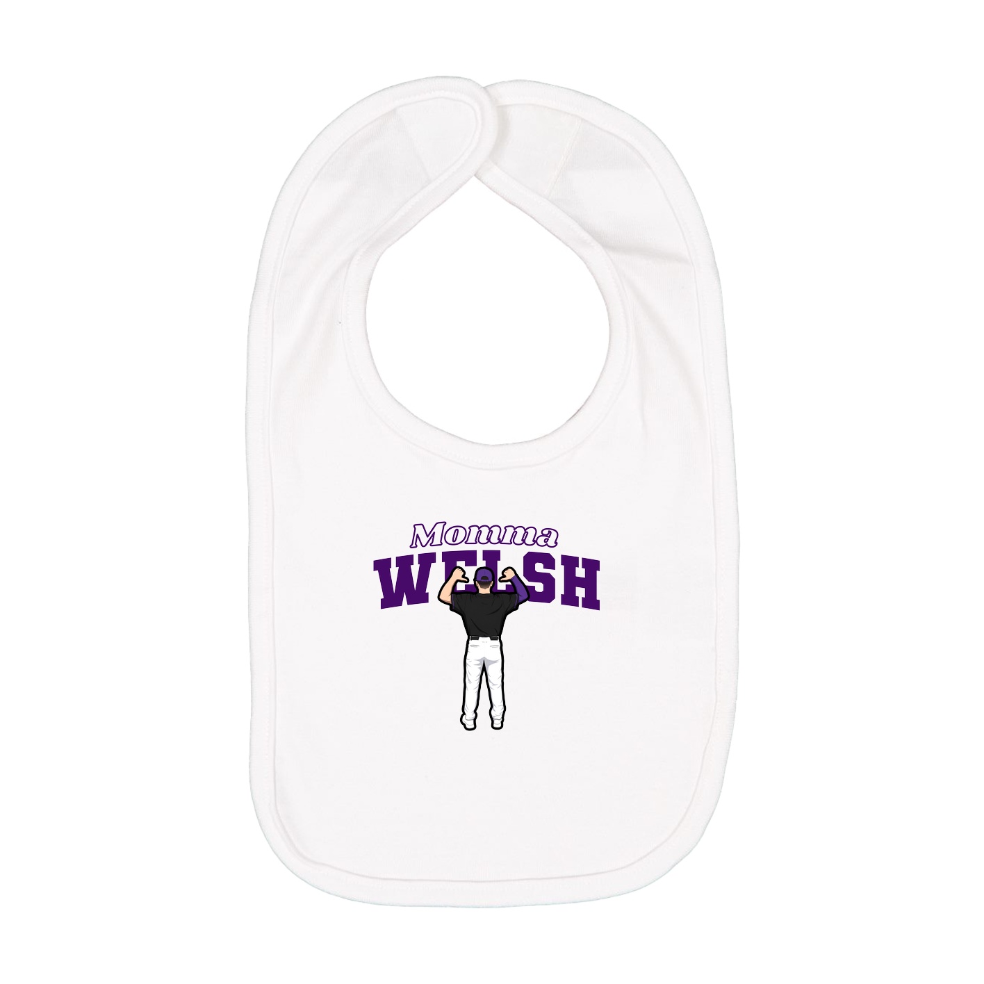 Infant Bib — Mothers Day Block in White