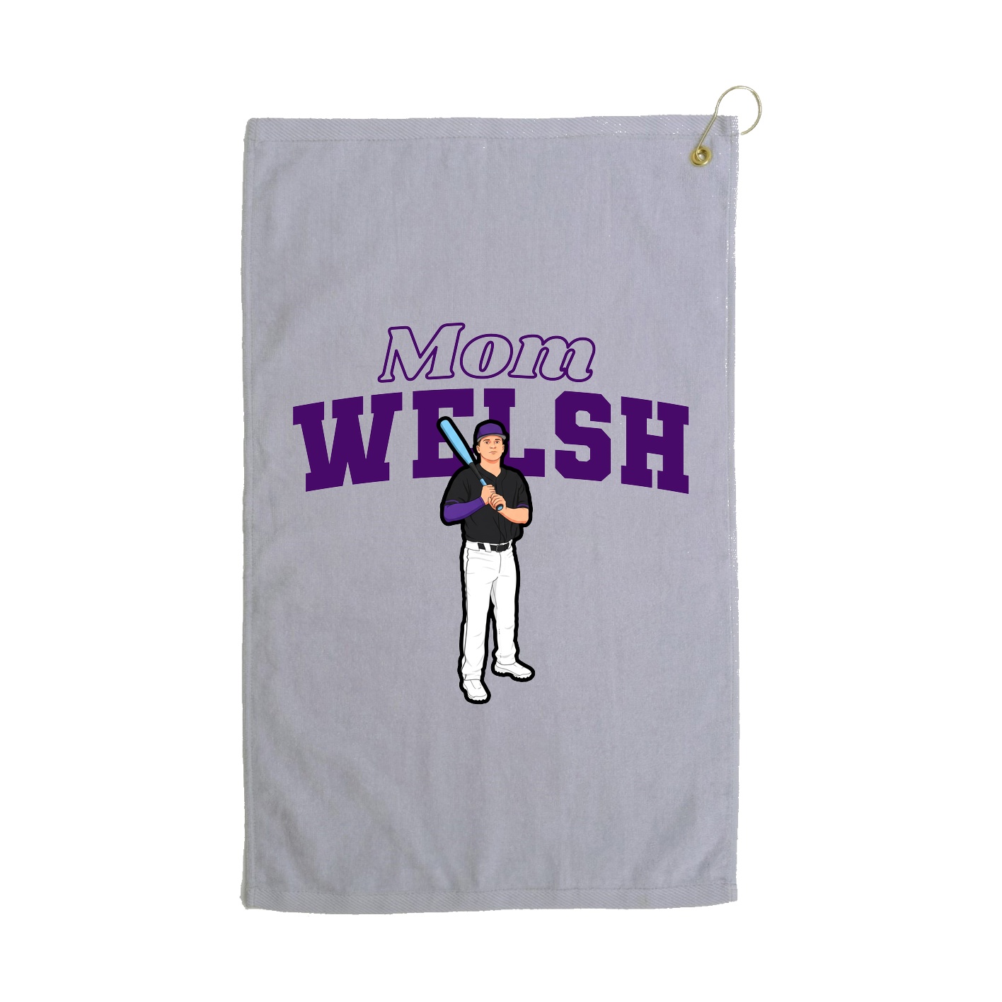 Golf Towel — Mothers Day Block in Grey