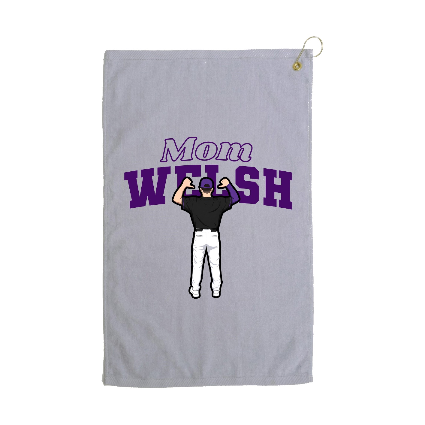 Golf Towel — Mothers Day Block in Grey