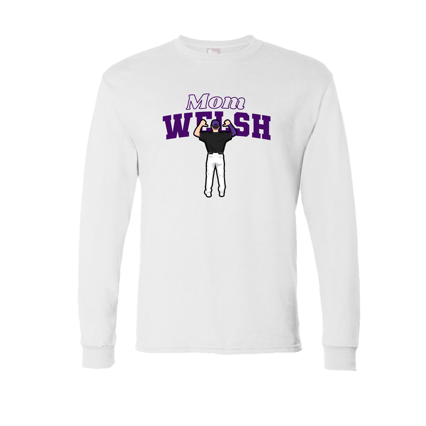 Long Sleeve Tee — Mothers Day Block in White