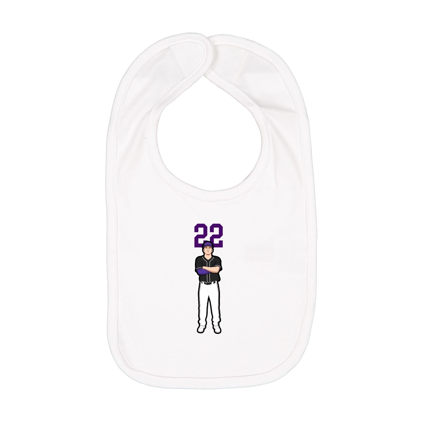 Infant Bib — Number Top in White