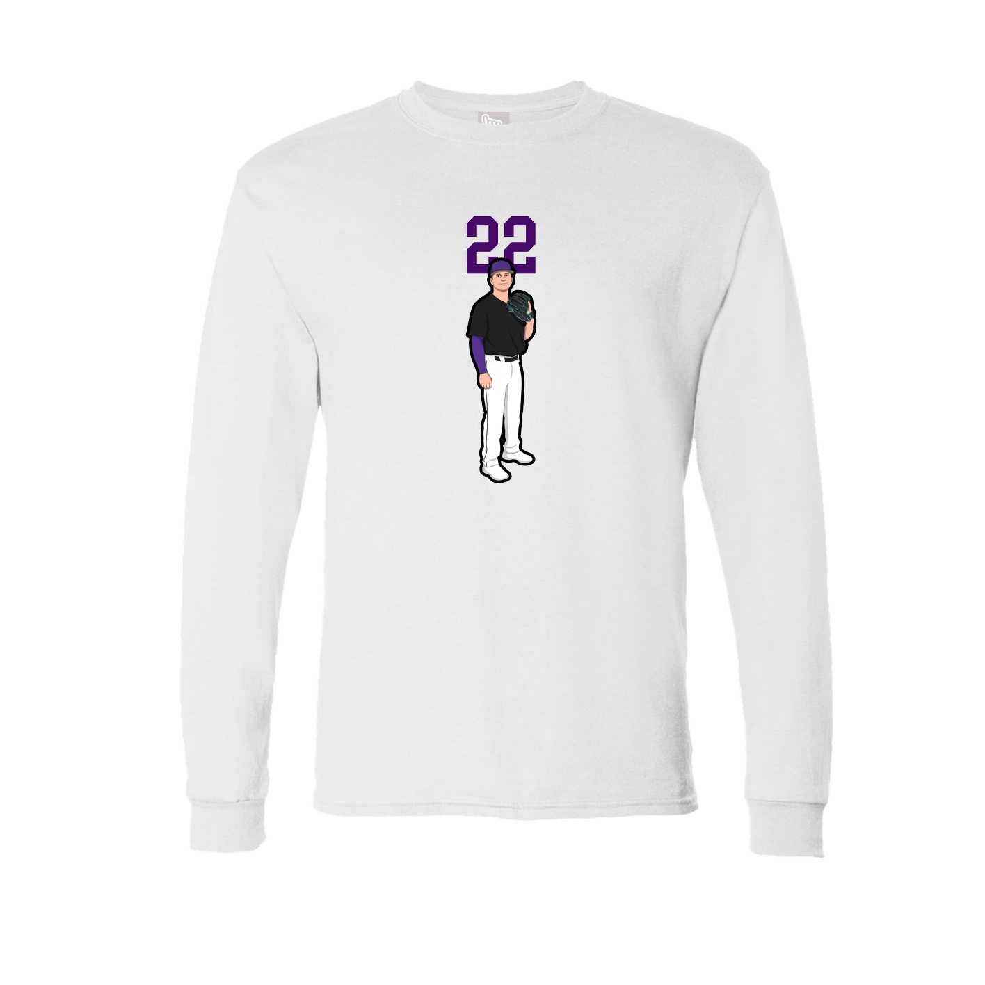 Long Sleeve Tee — Number Top in White