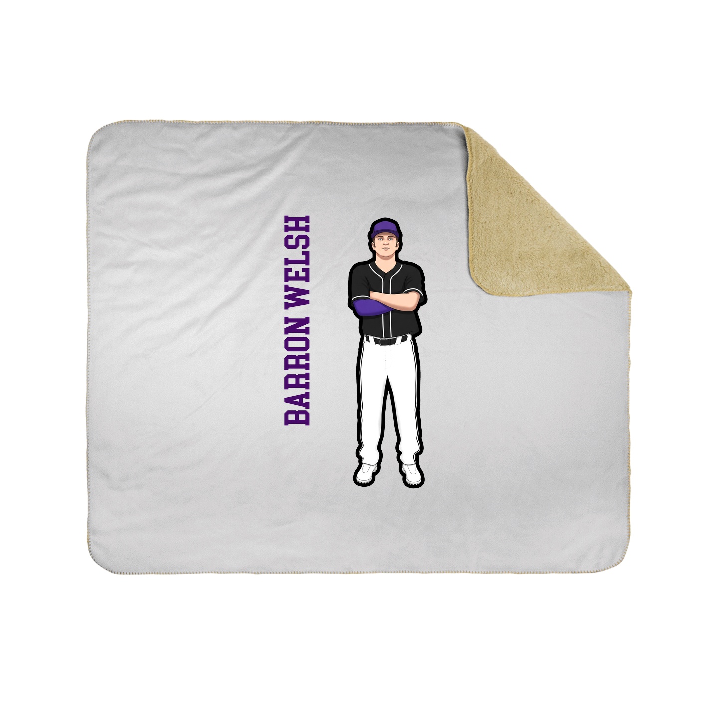 Throw Blanket — Name Vertical in White