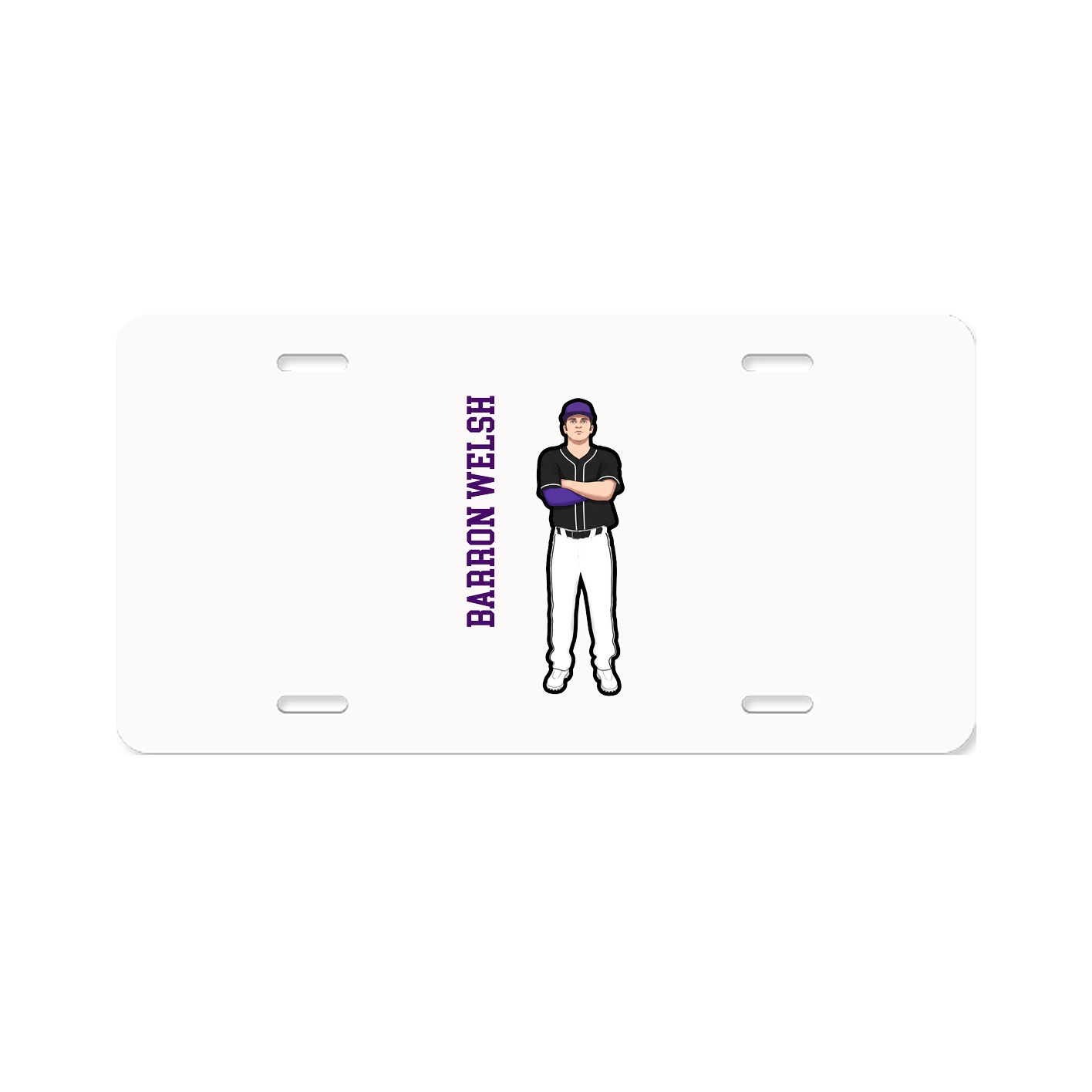 License Plate — Name Vertical in Classic