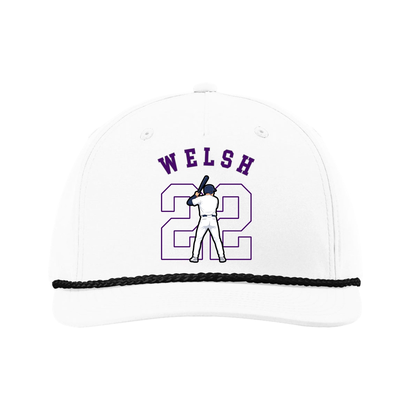 Five-Panel Classic Rope Cap — Shirsey Arch in White