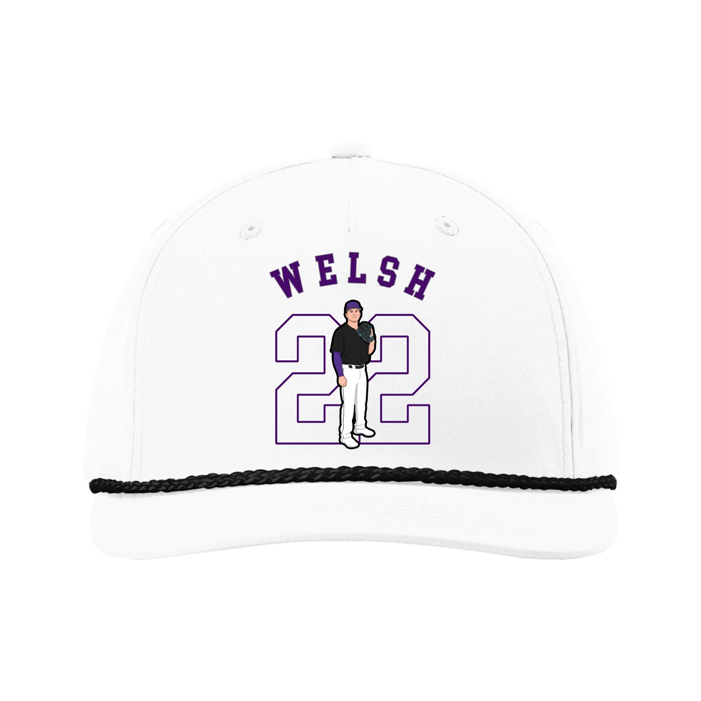 Five-Panel Classic Rope Cap — Shirsey Arch in White