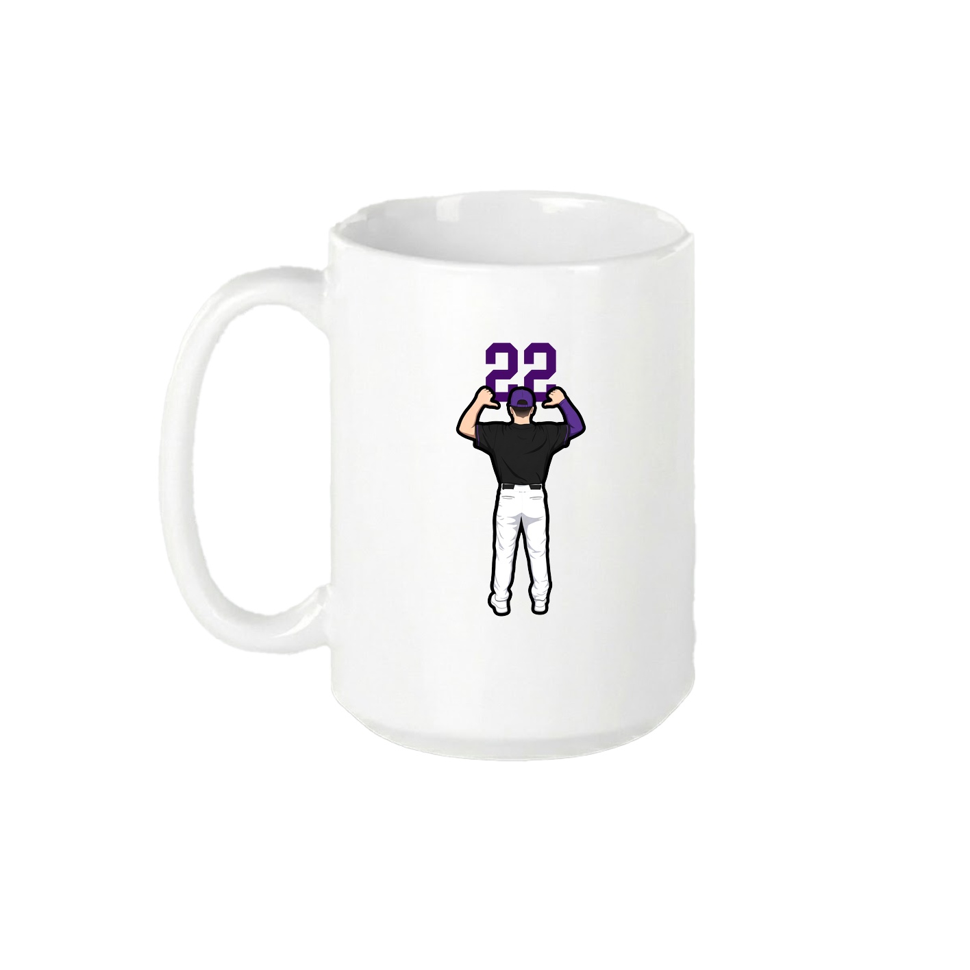 15oz Coffee Mug — Number Top in White