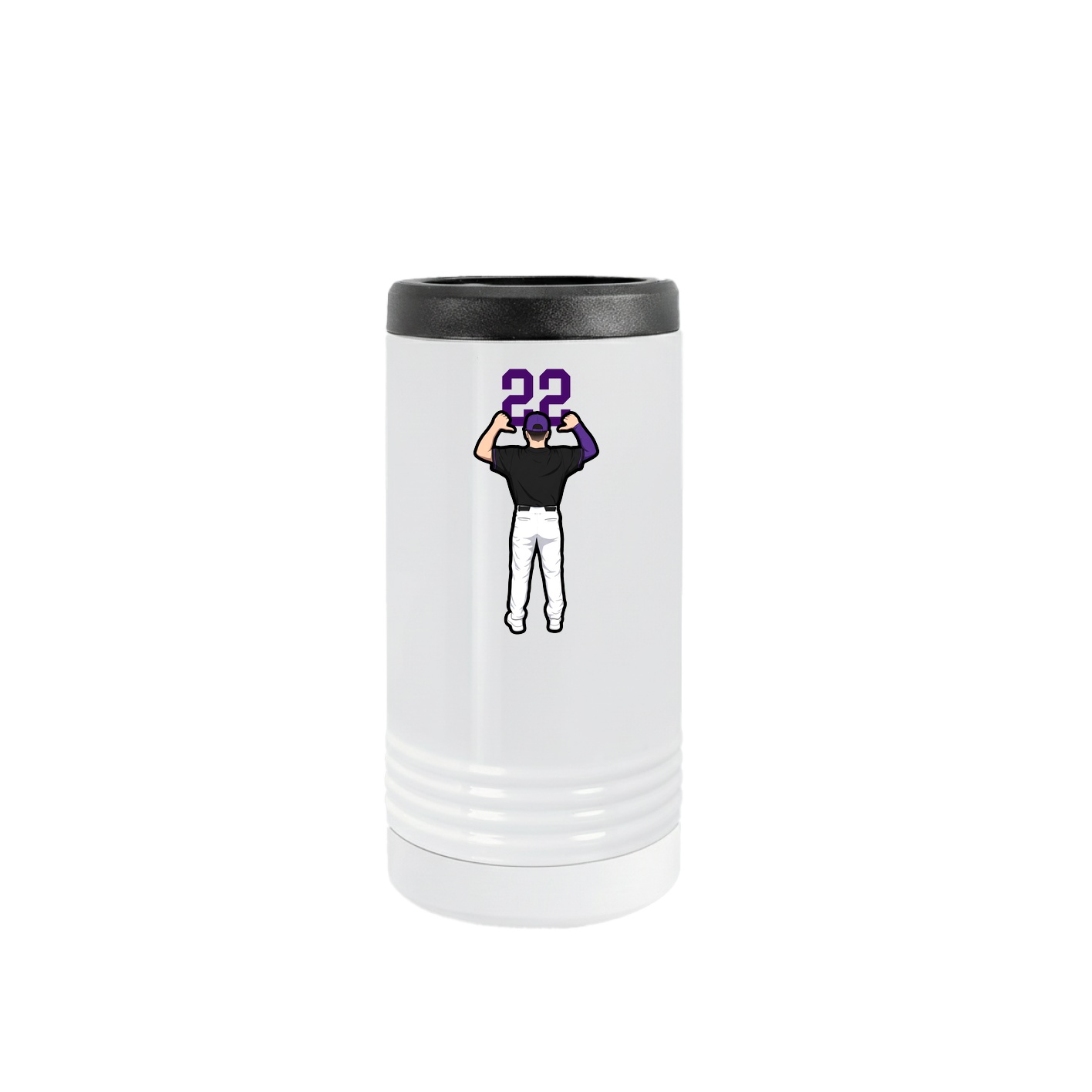 Slim Beverage Holder — Number Top in White