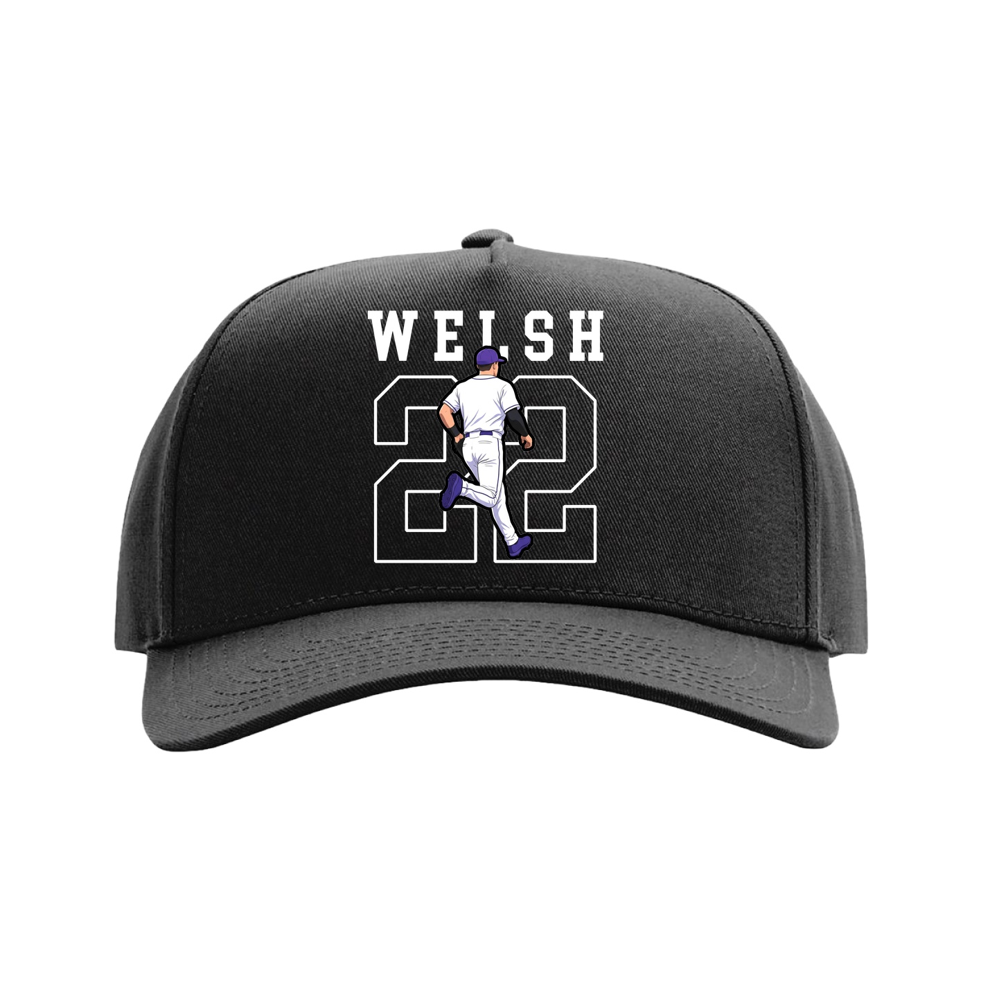 Full Fabric Five-Panel Champ Cap — Shirsey in Black