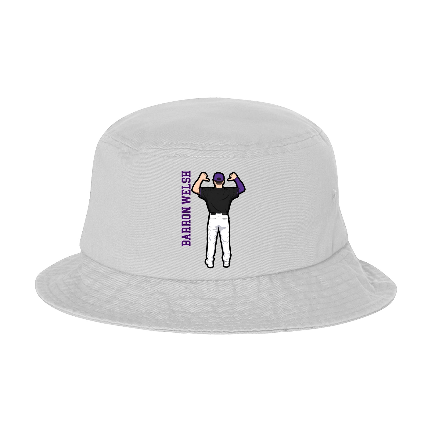 Bucket Cap — Name Vertical in White