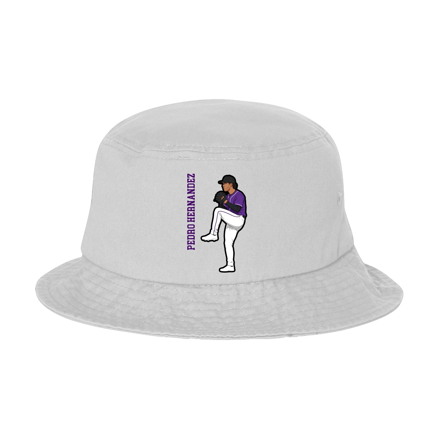 Bucket Cap — Name Vertical in White