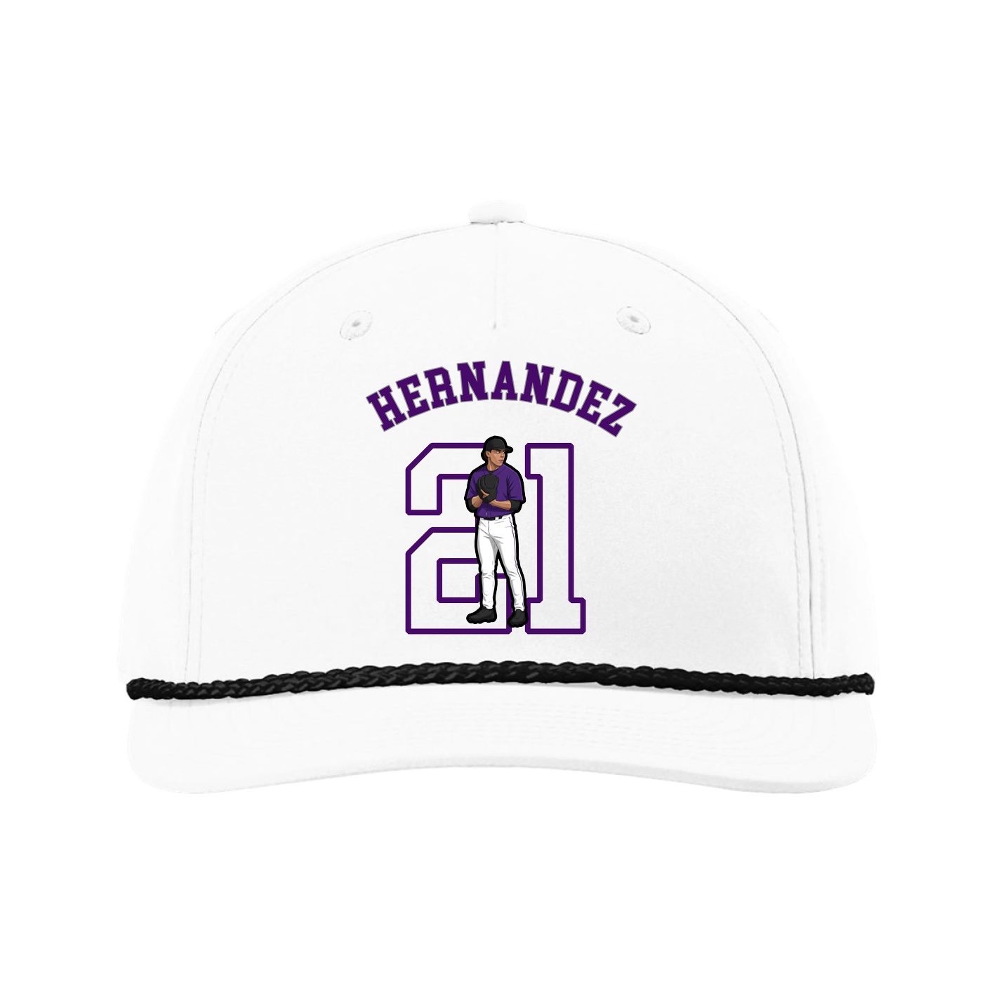 Five-Panel Classic Rope Cap — Shirsey Arch in White