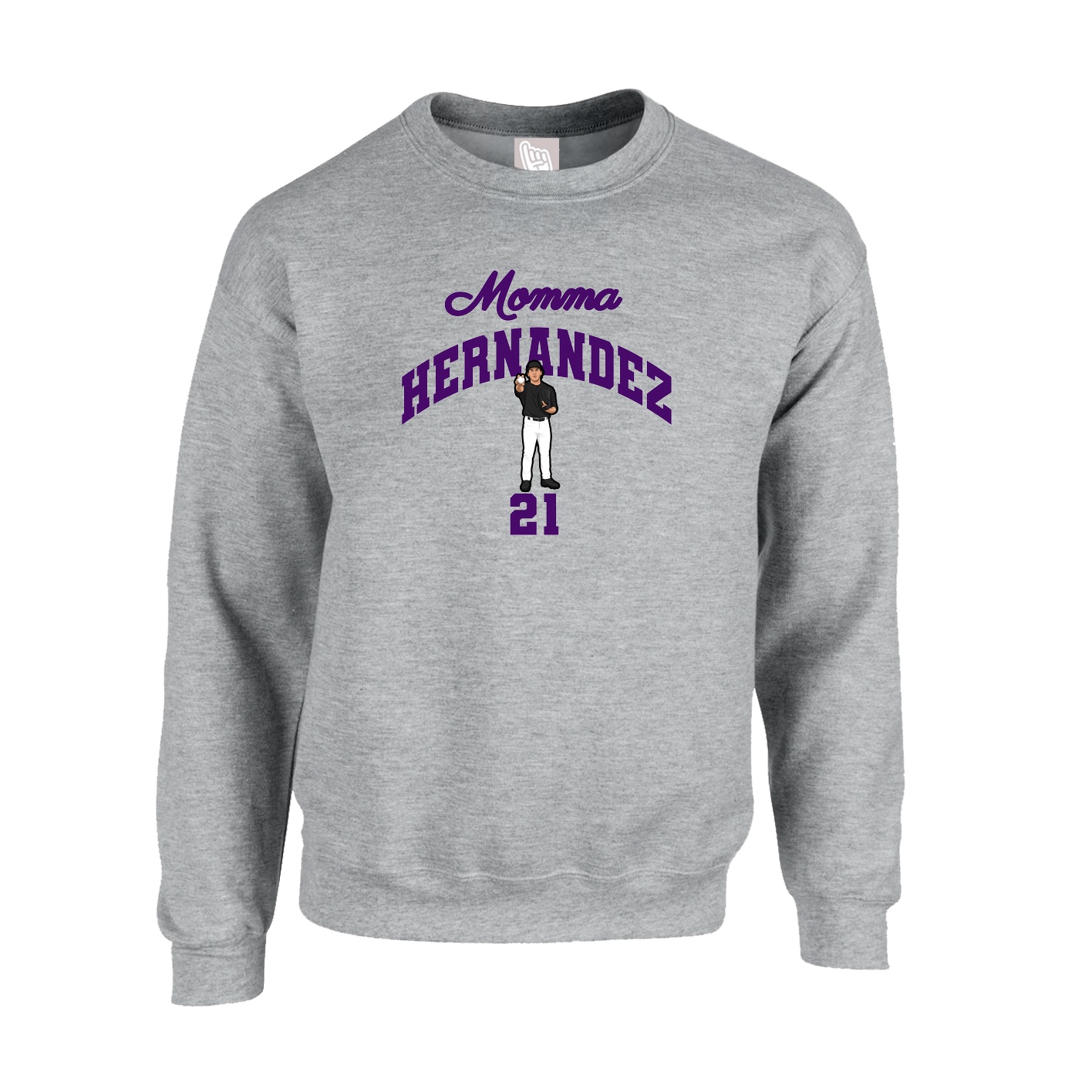 Fleece Crew — Mothers Day Arch in Grey
