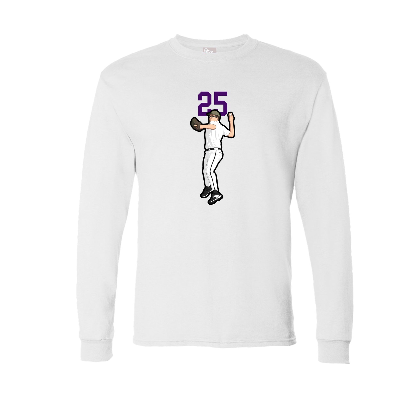 Long Sleeve Tee — Number Top in White