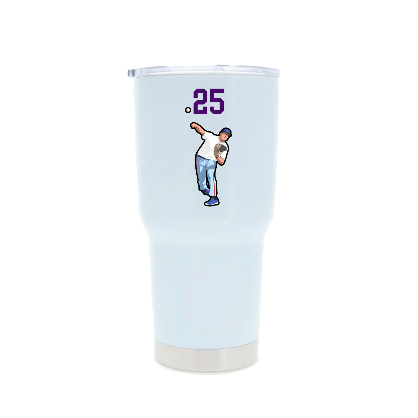 30oz Stainless Steel Tumbler — Number Top in White