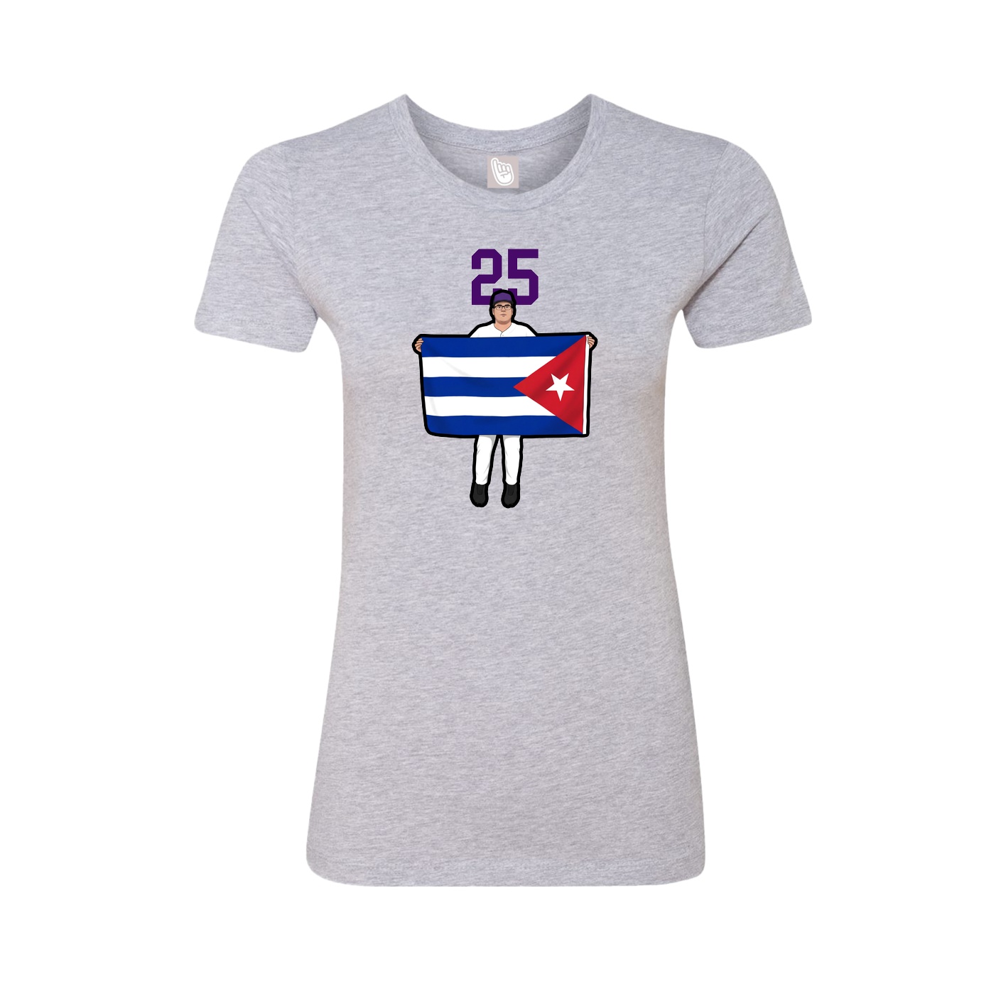 Fitted Women's Tee — Number Top in Grey