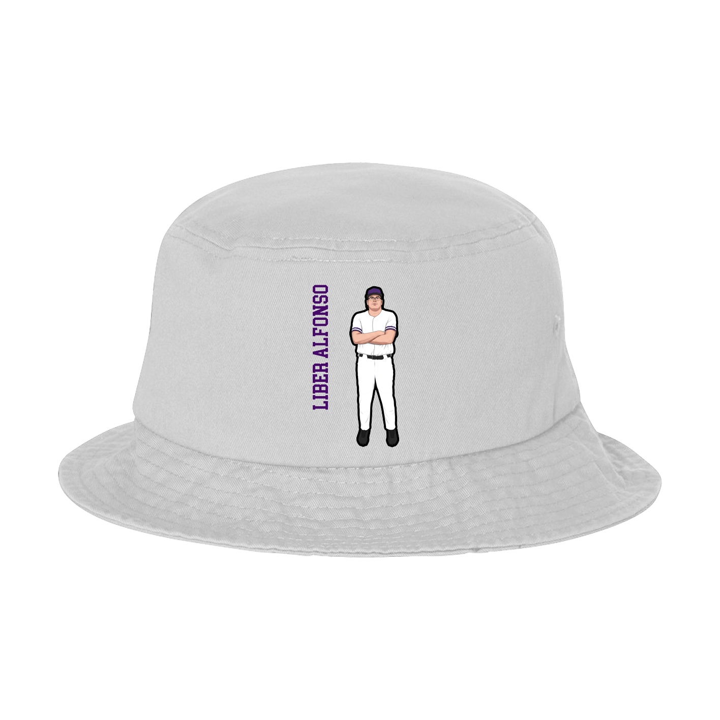 Bucket Cap — Name Vertical in White