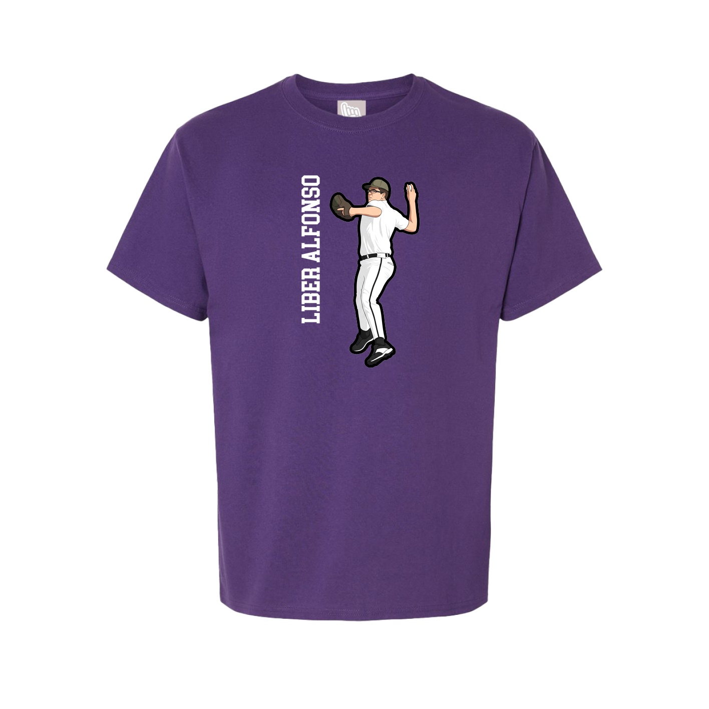 Tee — Name Vertical in Purple