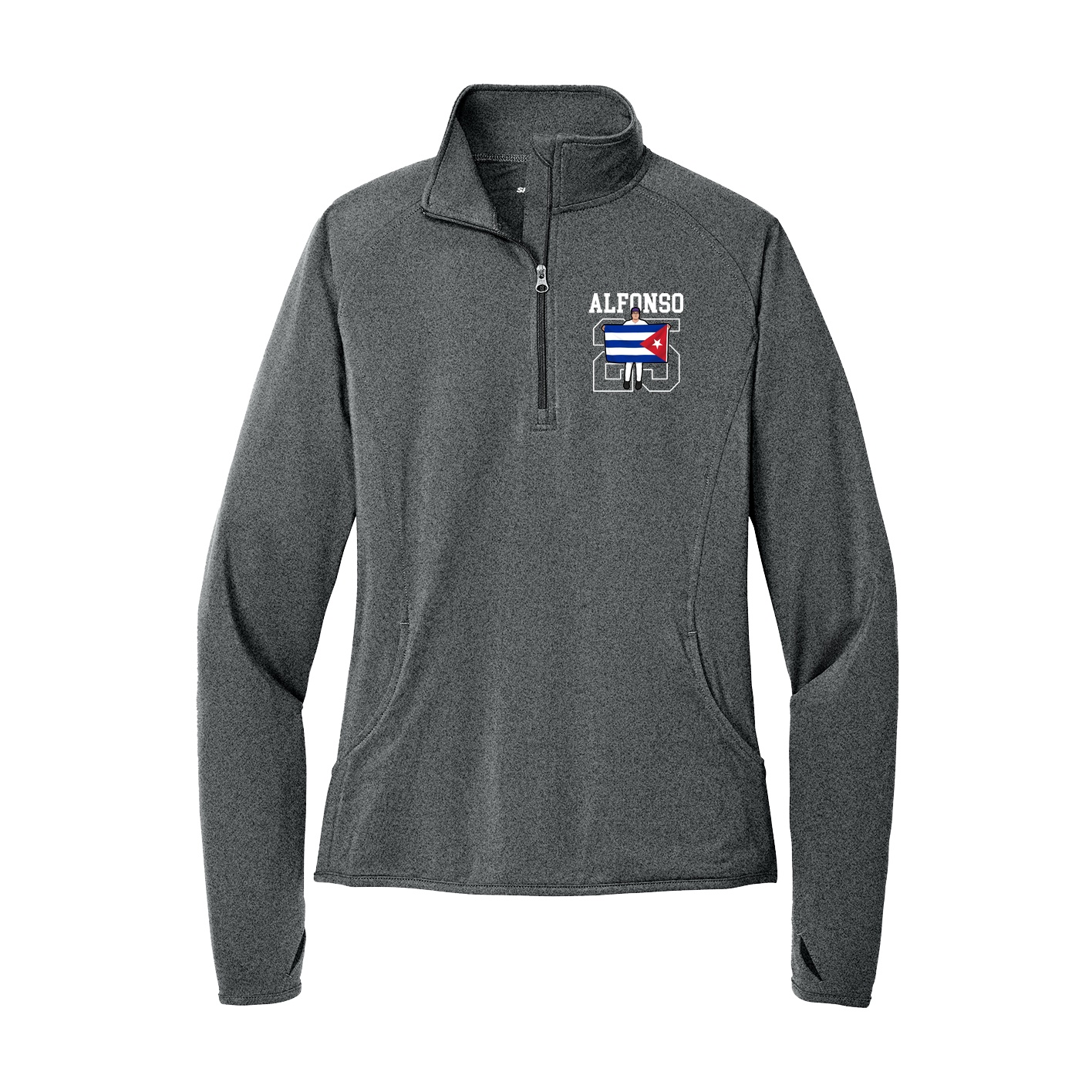 Women's Q-Zip Pullover — Shirsey in Grey