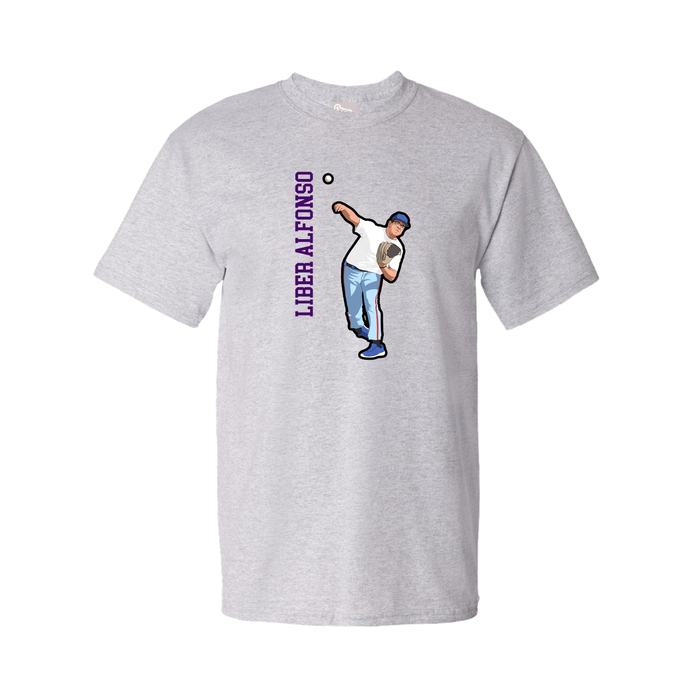 Youth Tee — Name Vertical in Grey
