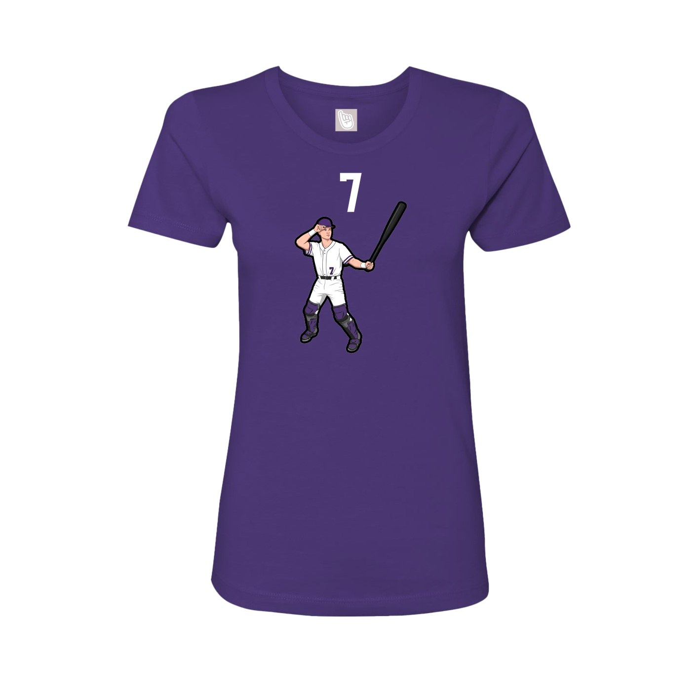 Fitted Women's Tee — Number Top in Purple