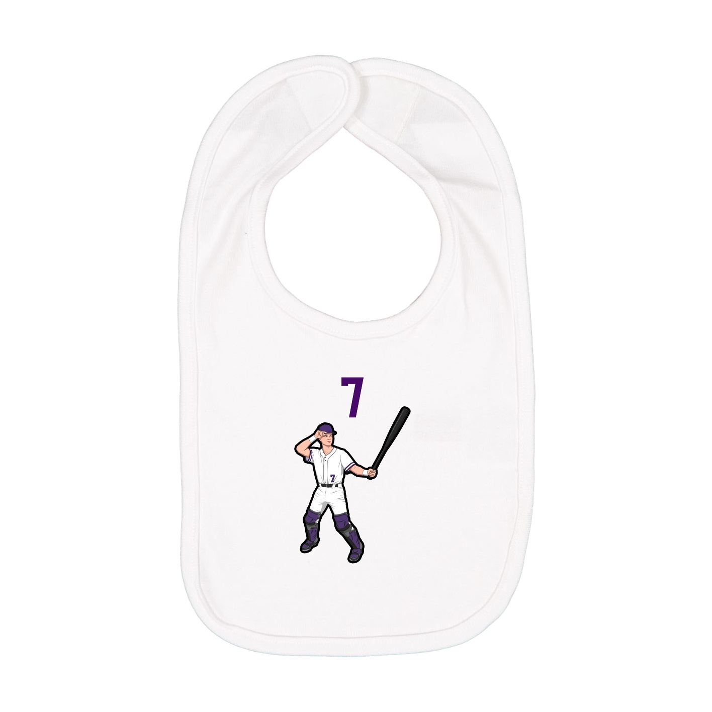 Infant Bib — Number Top in White