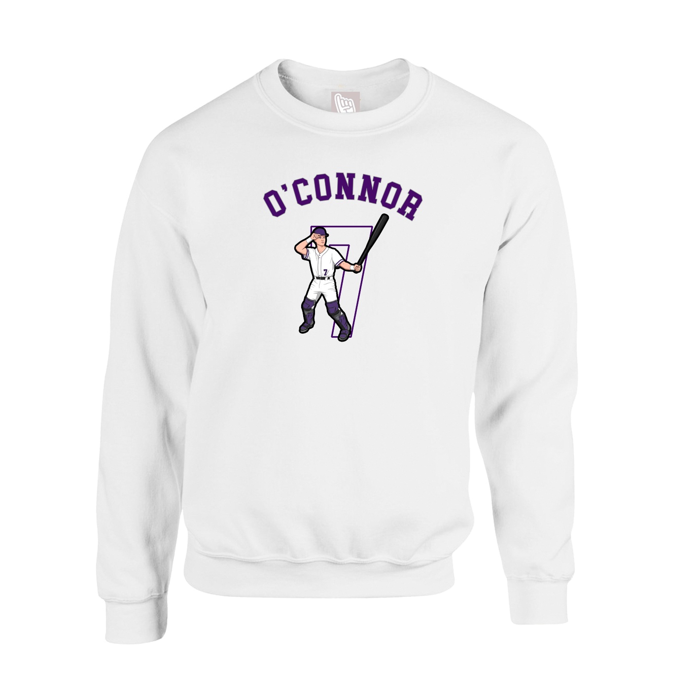 Fleece Crew — Shirsey Arch in White