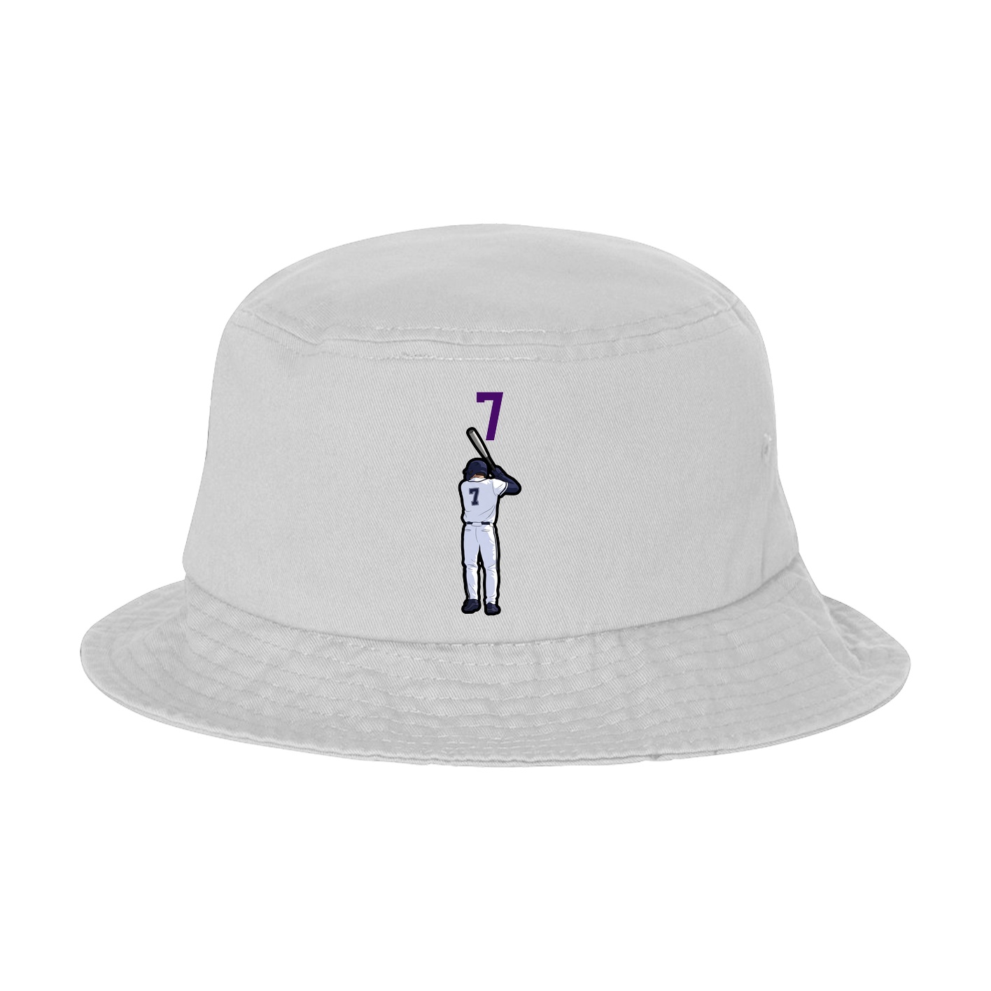 Bucket Cap — Number Top in White