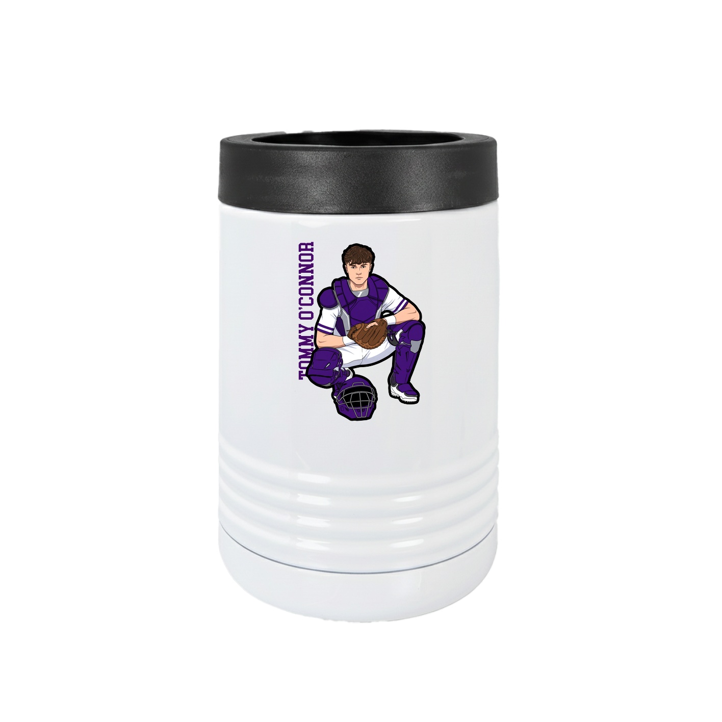 Beverage Holder — Name Vertical in White