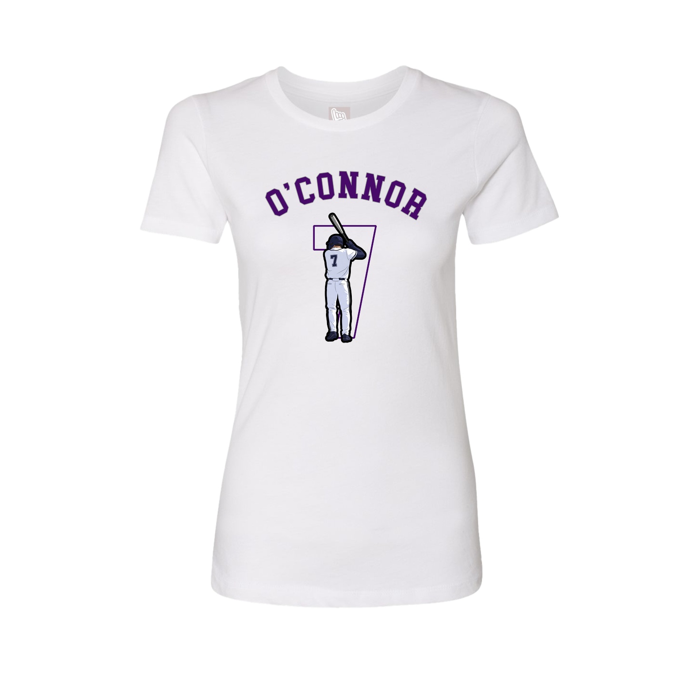 Fitted Women's Tee — Shirsey Arch in White