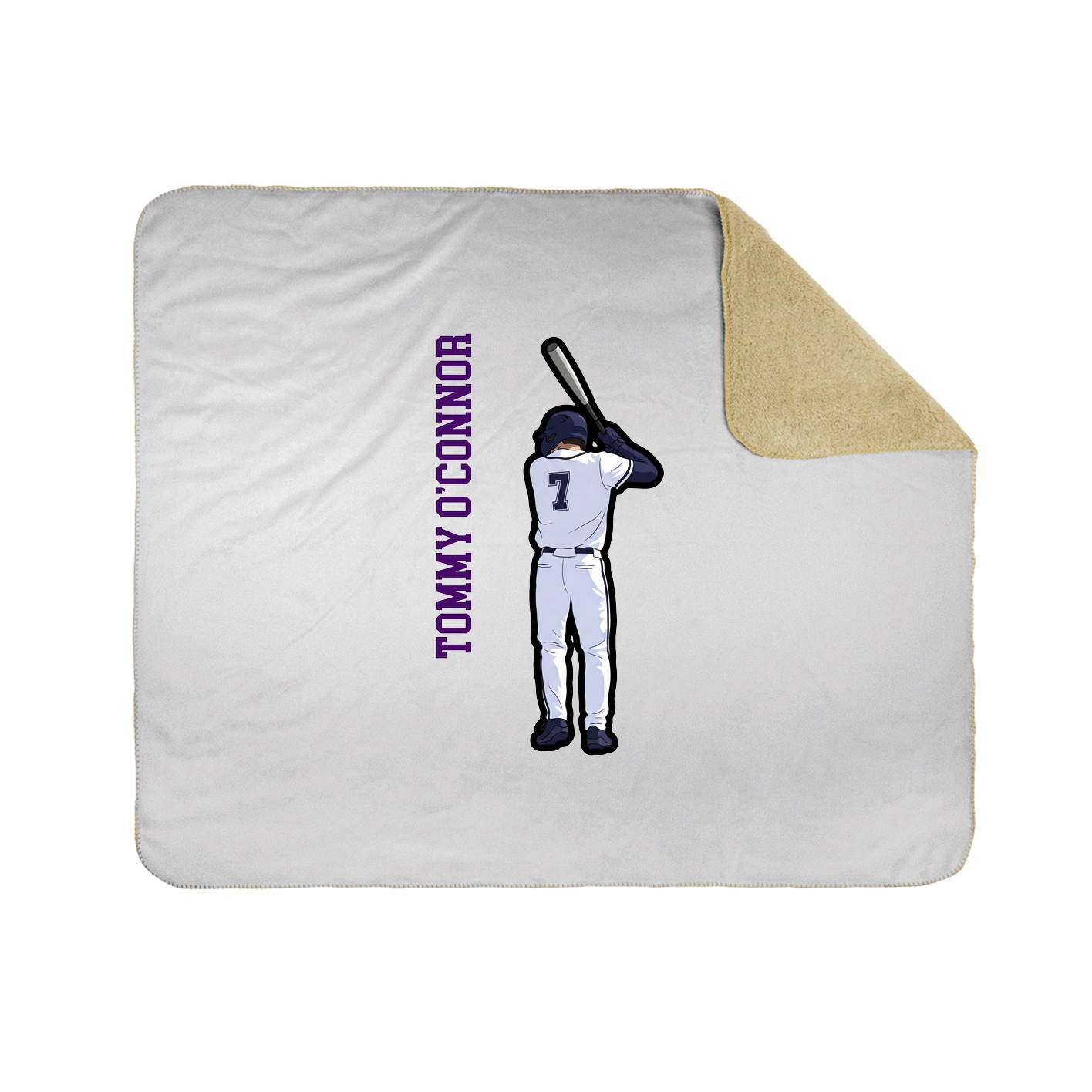 Throw Blanket — Name Vertical in White