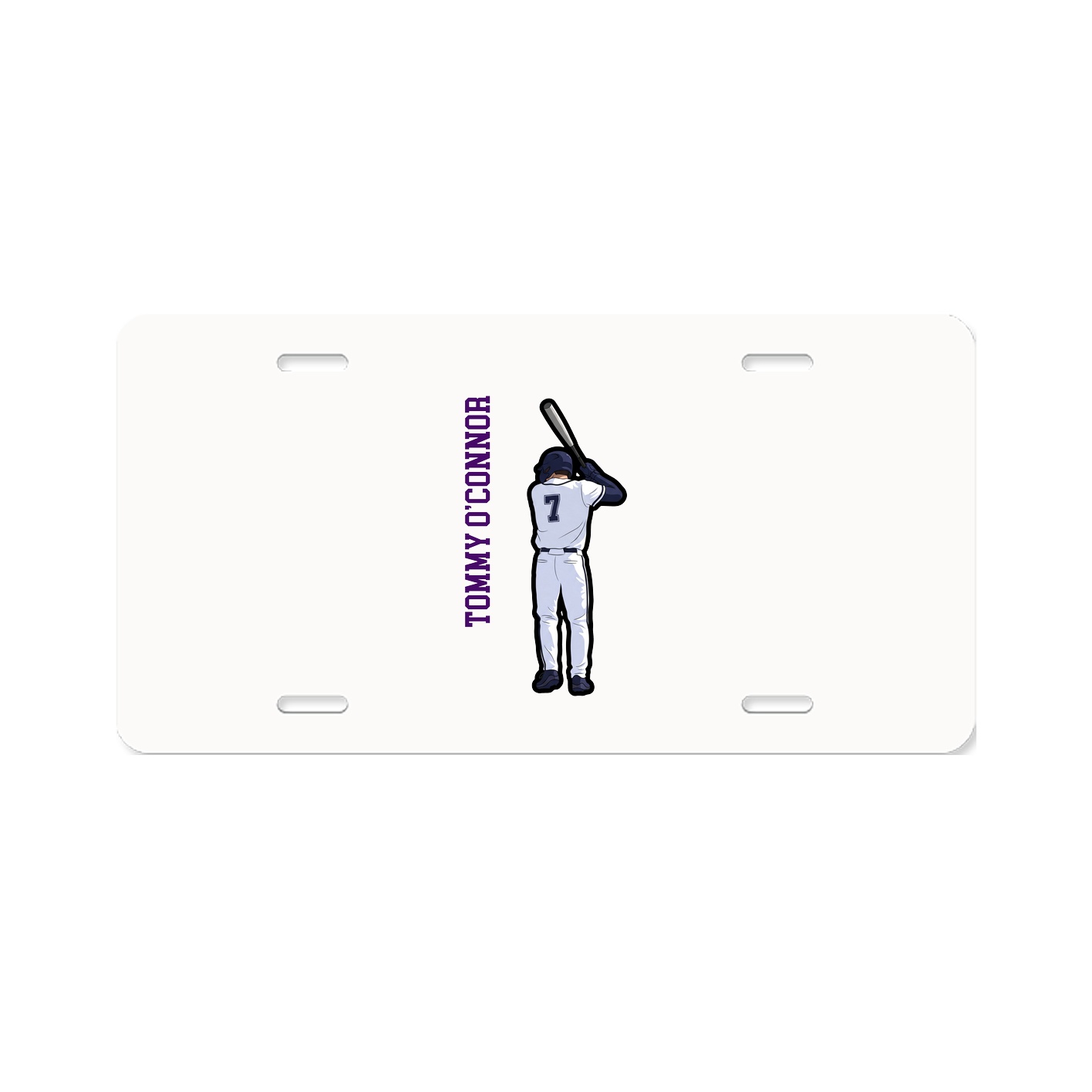License Plate — Name Vertical in Classic