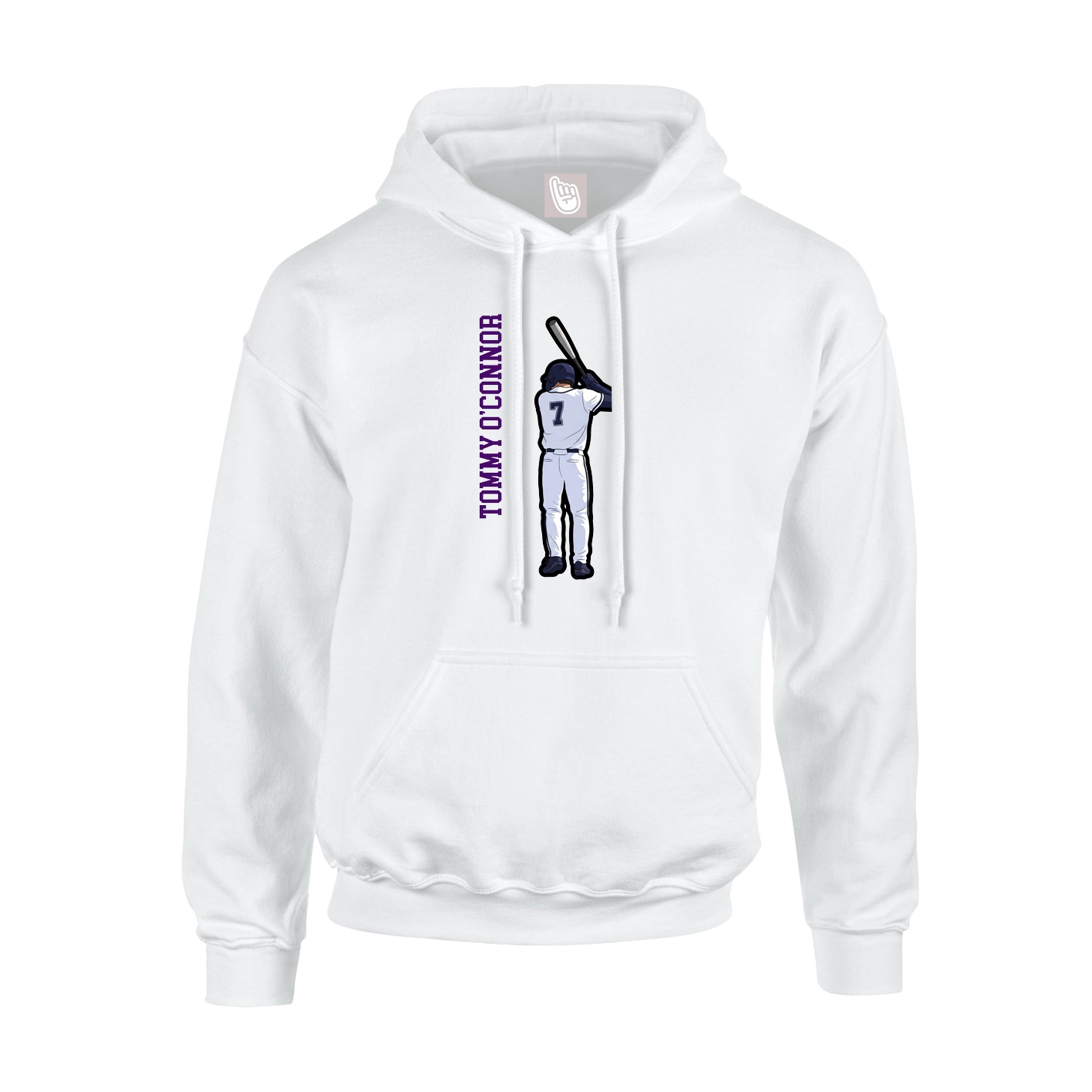 Youth Hoodie — Name Vertical in White
